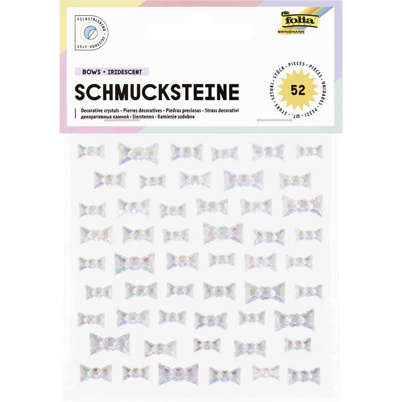 folia Schmucksteine BOWS IRIDESCENT, selbstklebend