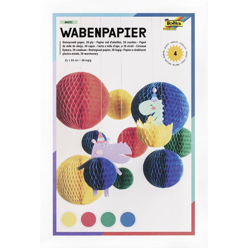 folia Wabenpapier BASIC, 30-lagig, 210 x 330 mm, nassfest