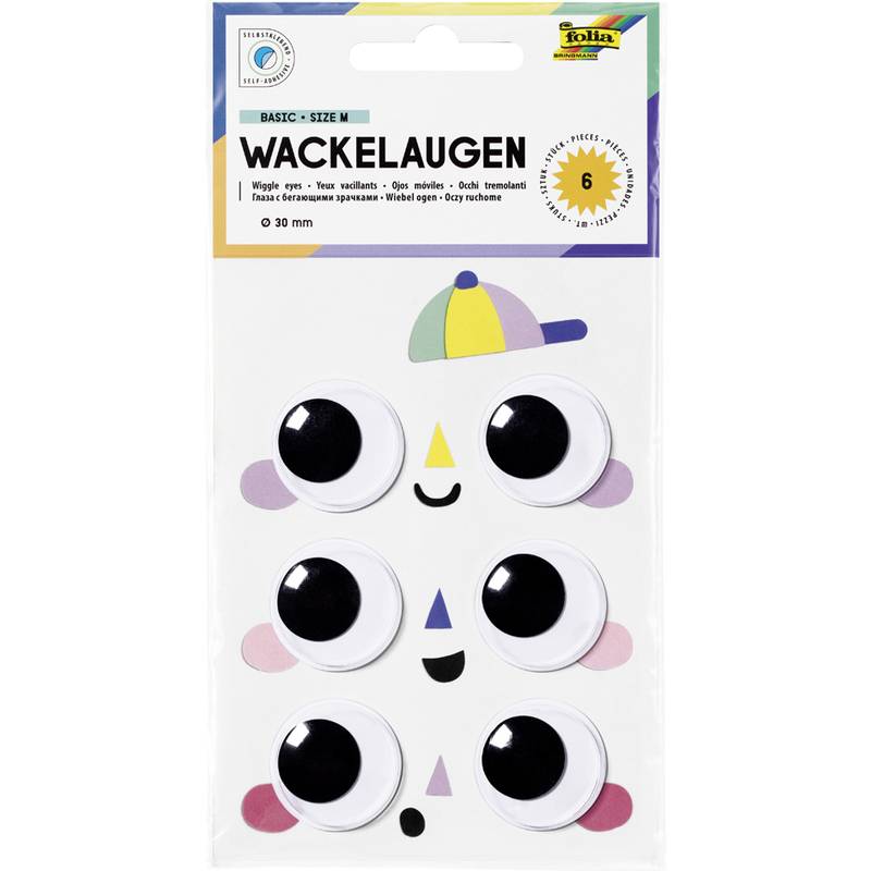 folia Wackelaugen BASIC, Größe M, selbstklebend