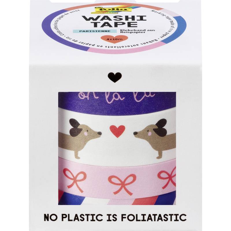 folia Deko-Klebeband Washi-Tape "PARISIENNE", 4er Set