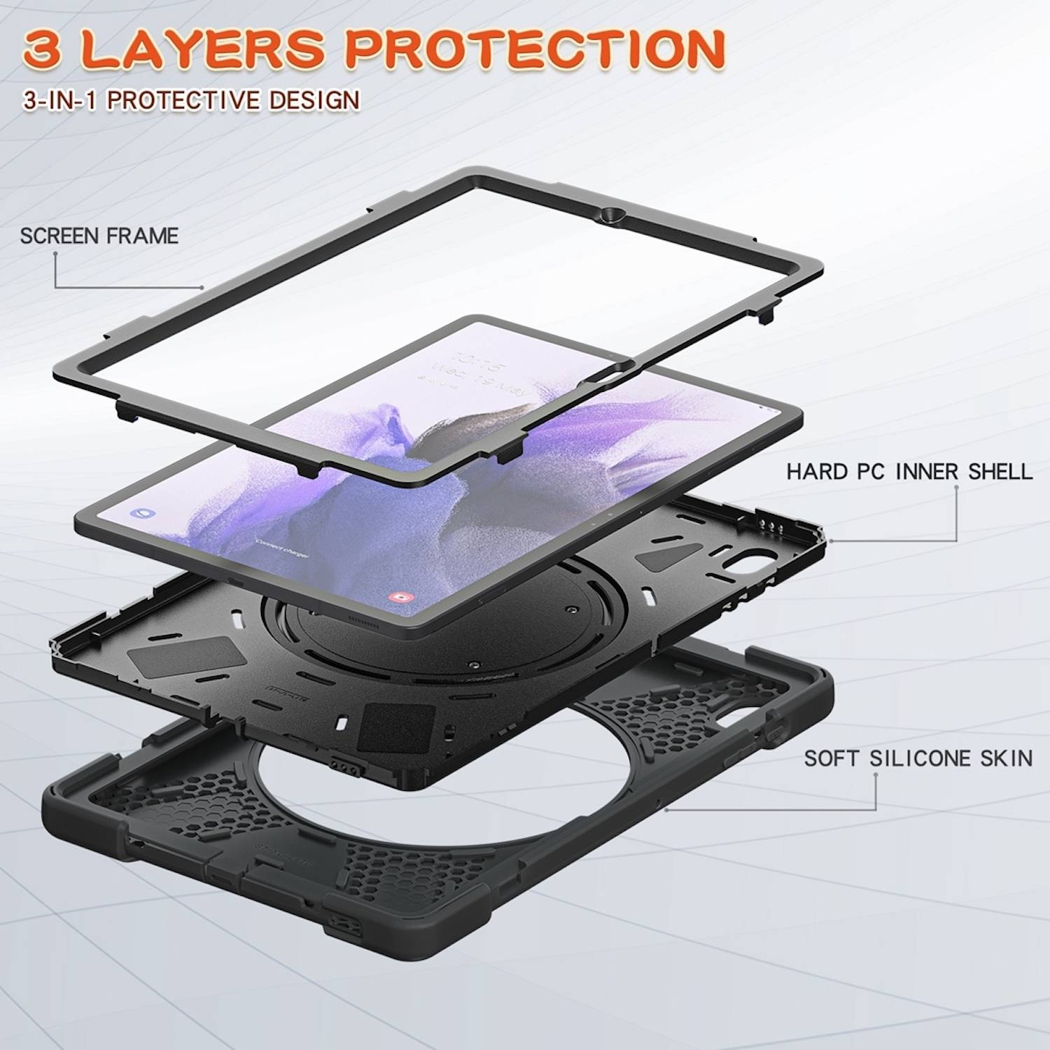 Für Samsung Galaxy Tab S10 Plus FE Plus / S9 Plus FE Plus Hybrid Tasche Hülle