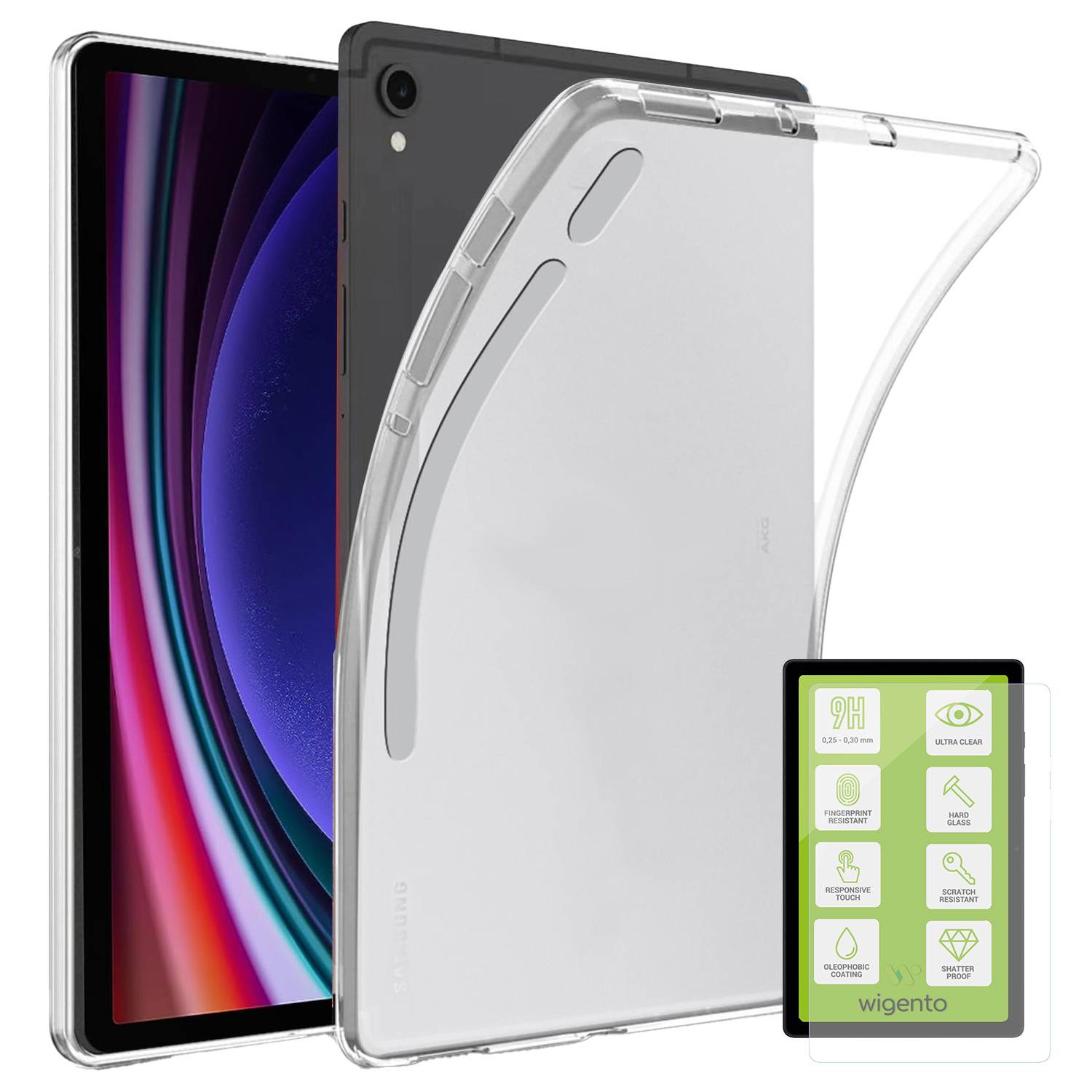 Für Samsung Galaxy Tab S10 FE / S9 / S9 FE / S8 Hülle Tablet Tasche Etuis Cover Case + H9 Glas