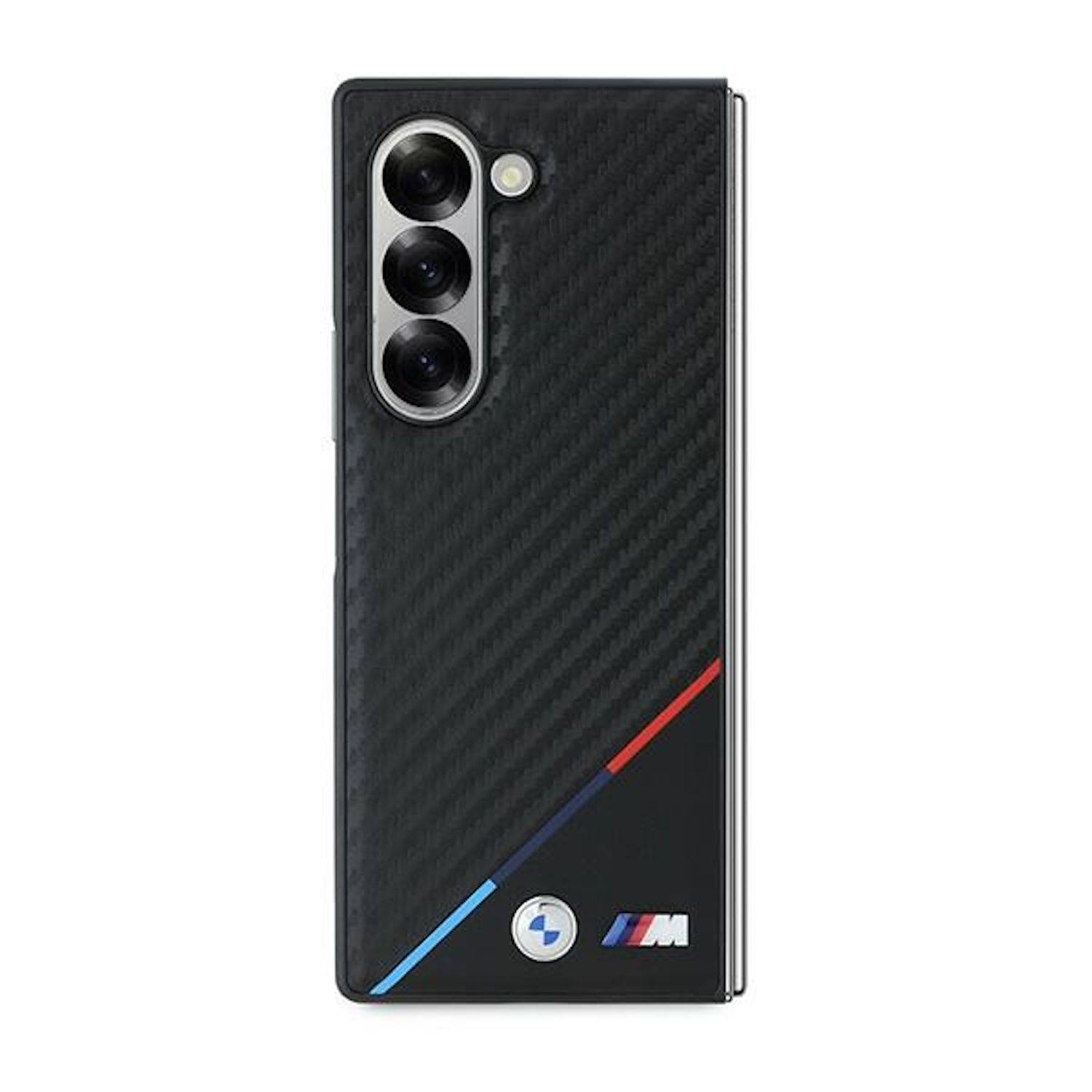 BMW Samsung Galaxy Z Fold6 Hardcase Carbon Design Tricolor MagSafe Hülle Schwarz