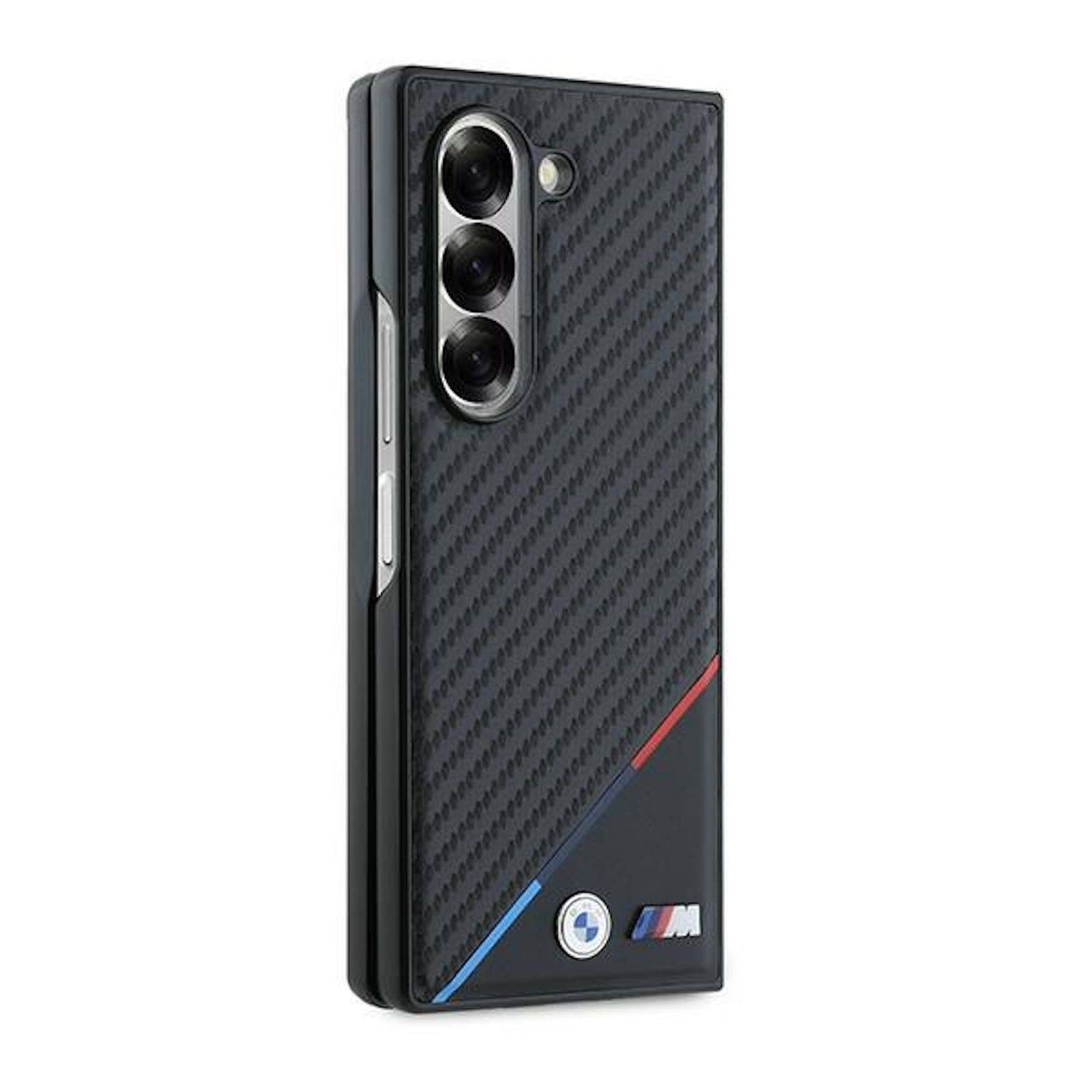 BMW Samsung Galaxy Z Fold6 Hardcase Carbon Design Tricolor MagSafe Hülle Schwarz