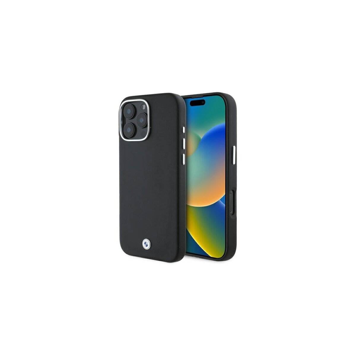BMW M Grip Stand Smooth Carbon Hülle iPhone 16 – Schwarz