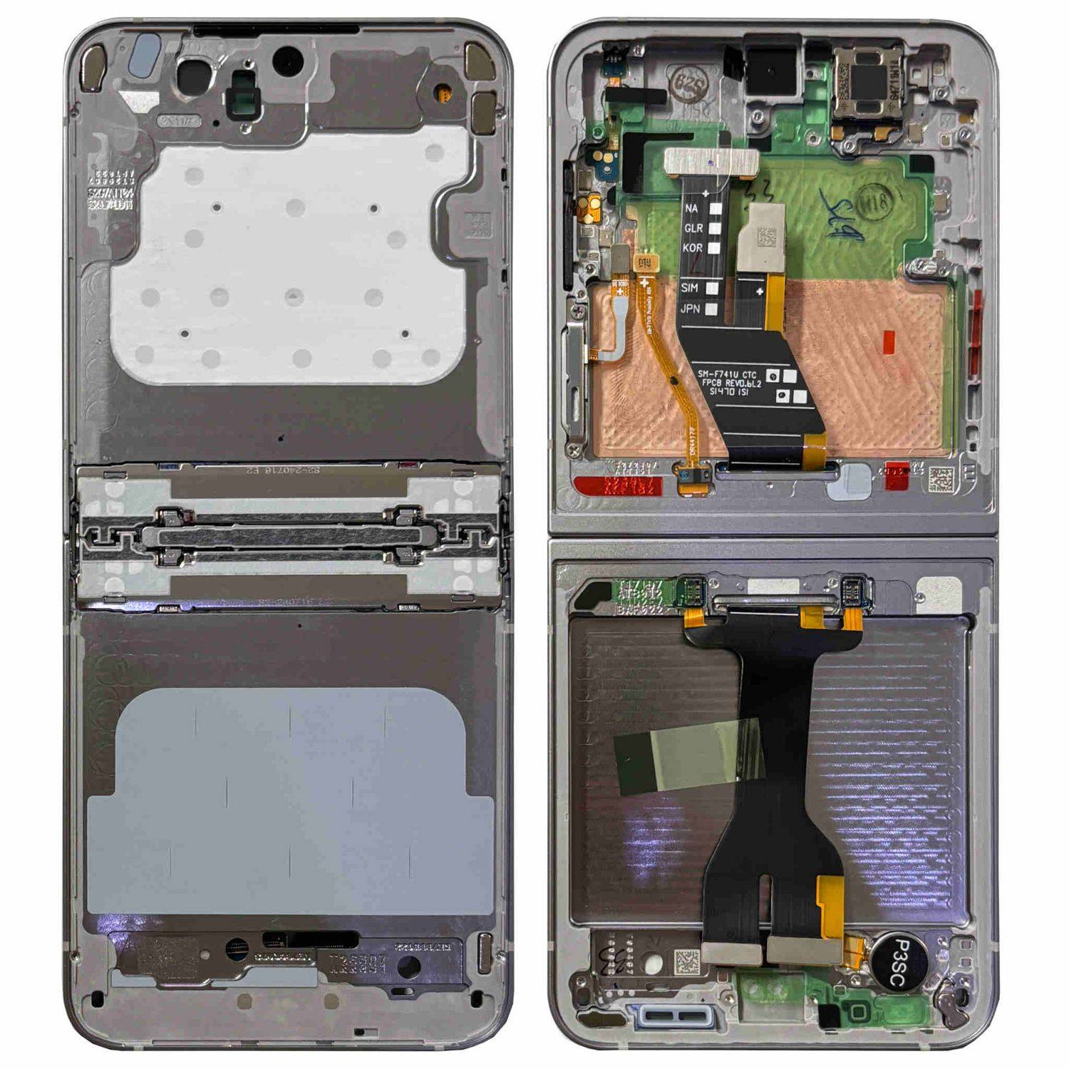 Samsung Display LCD Mittelrahmen für Galaxy Z Flip6 GH82-35016A Ersatz Silber