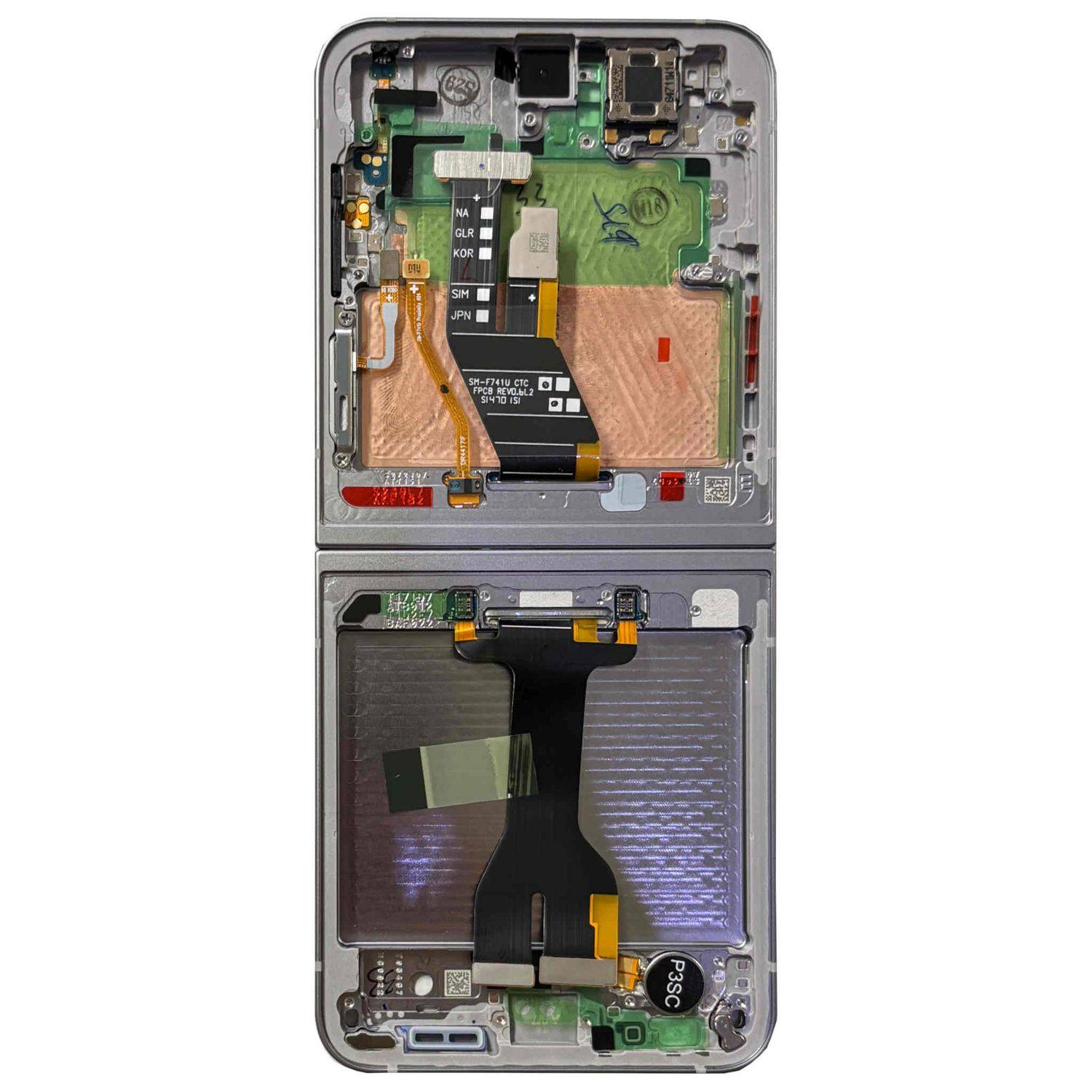 Samsung Display LCD Mittelrahmen für Galaxy Z Flip6 GH82-35016A Ersatz Silber