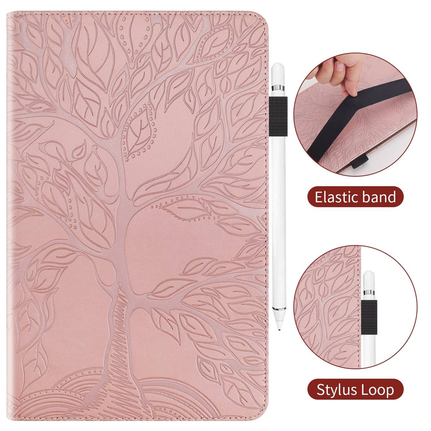 Für Xiaomi Pad 7 / 7 Pro aufstellbare Baum Muster Kunstleder Hülle Tasche Case Pink
