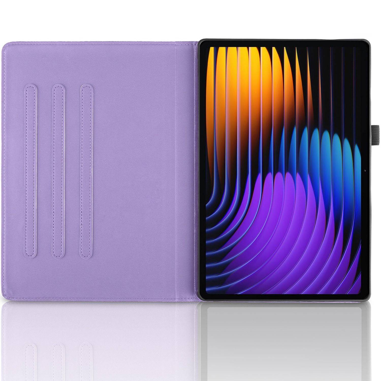 Für Xiaomi Pad 7 / 7 Pro 360 Grad Rotation Baum Muster Kunstleder Hülle Tasche Lila