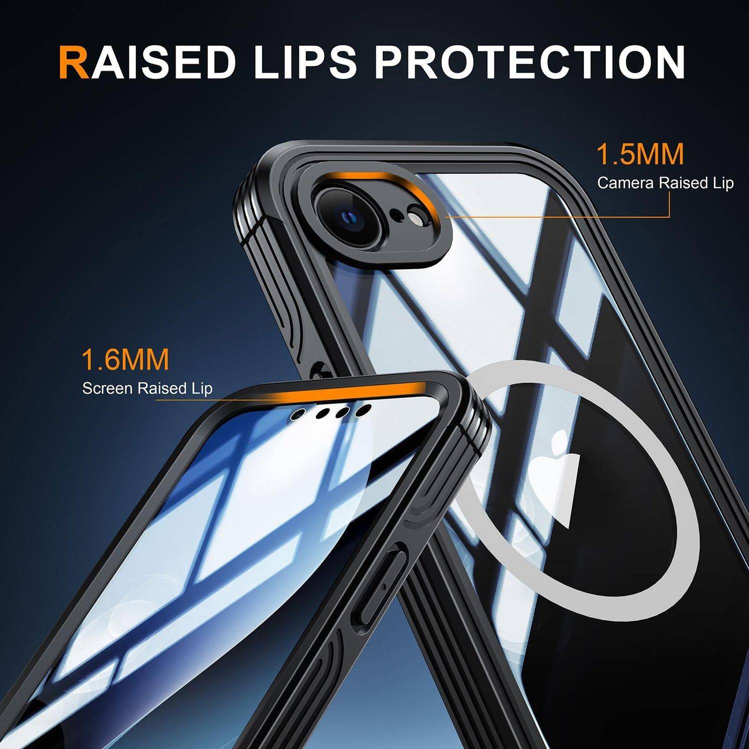 Für Apple iPhone 16e MagSafe 360 Full Body Hybrid Tasche Bumper Hülle Schwarz