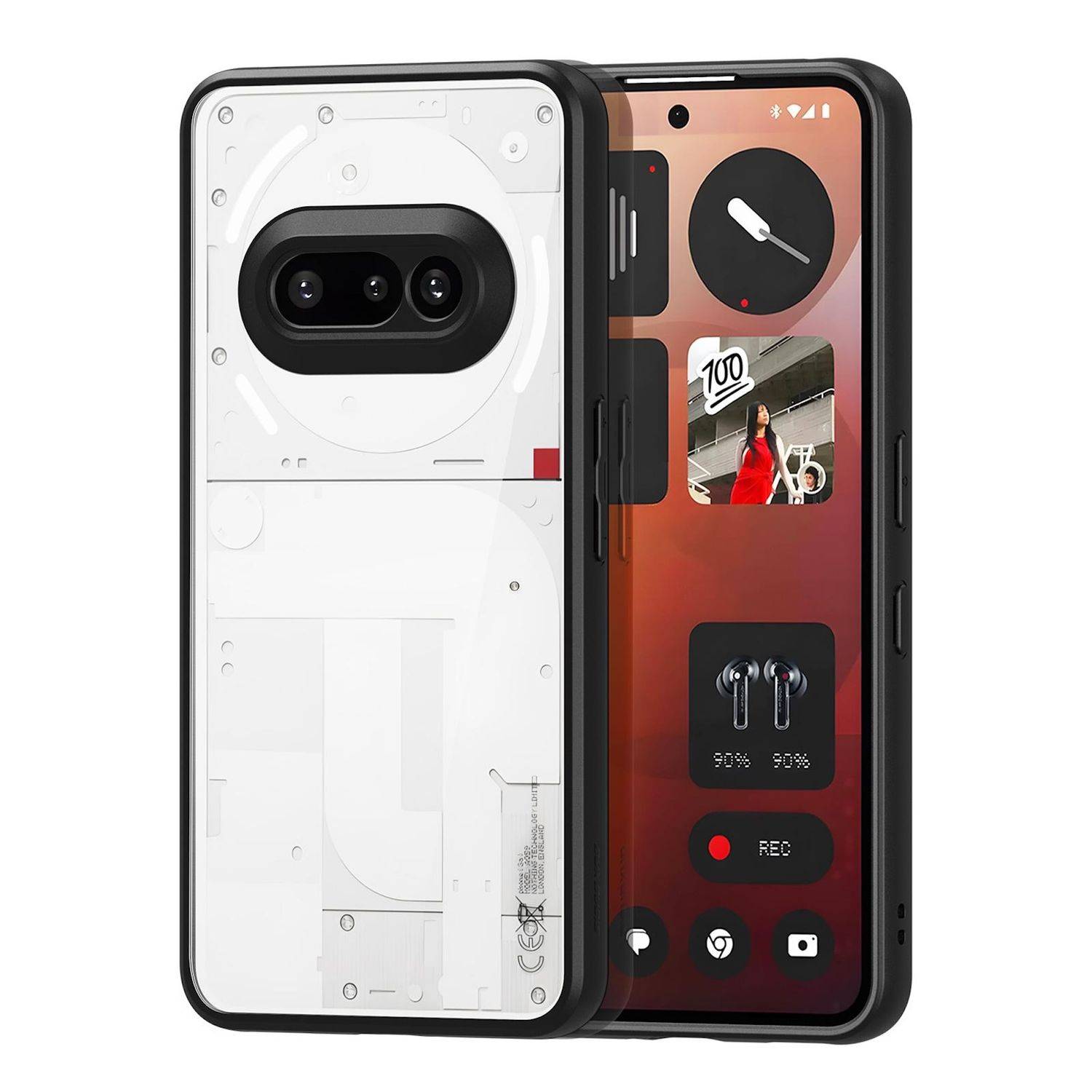 Für Nothing Phone 3a Aimo Series TPU / PC Frosted Feel Schutz Hülle Case Schwarz