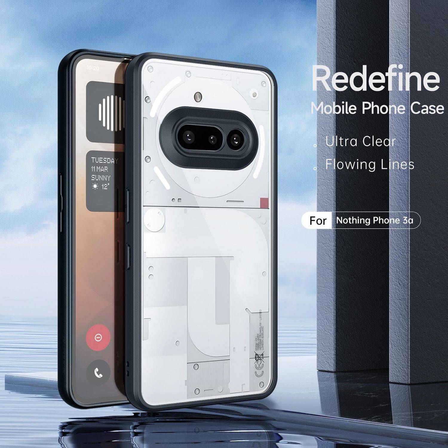 Für Nothing Phone 3a Aimo Series TPU / PC Frosted Feel Schutz Hülle Case Schwarz