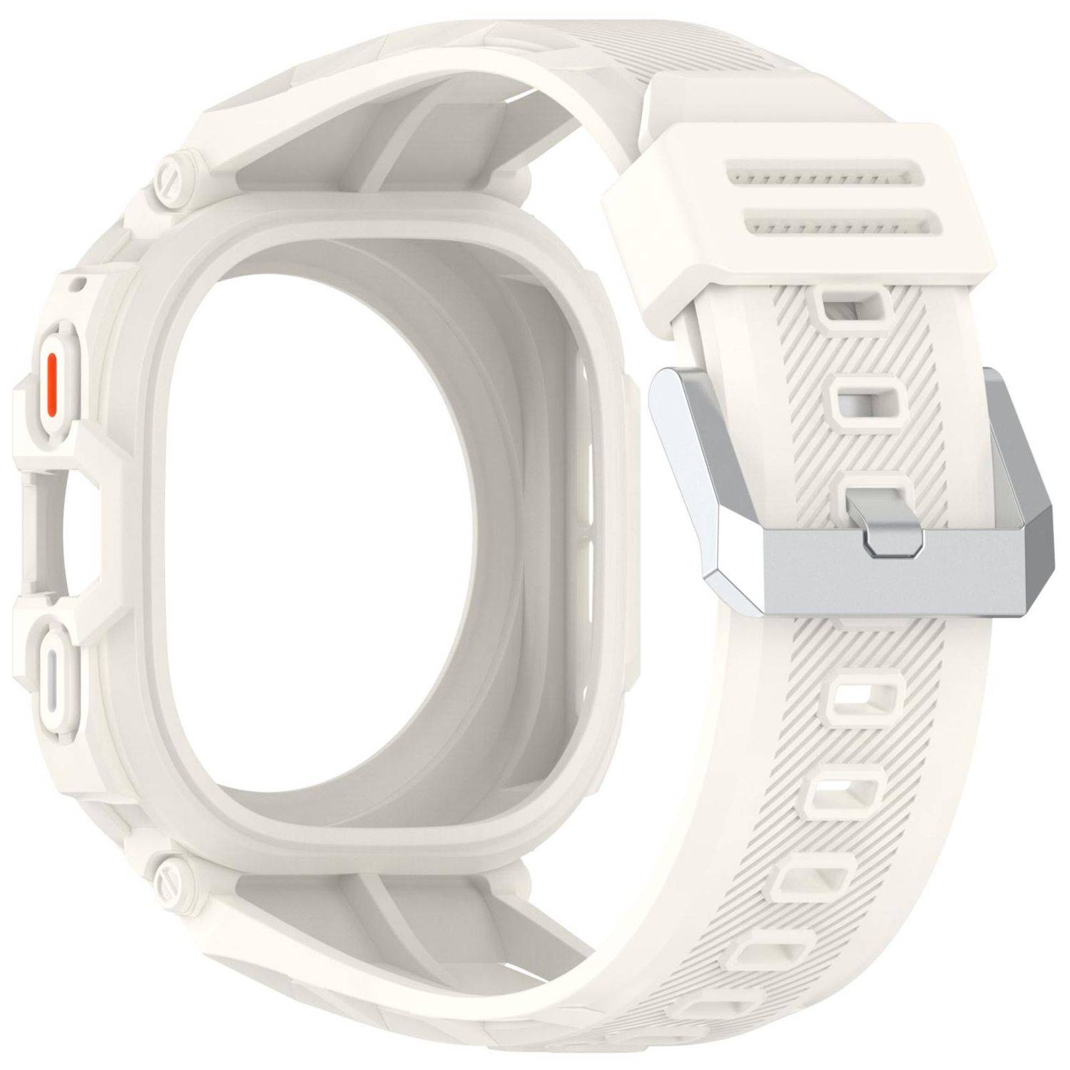 Für Samsung Galaxy Watch Ultra 47mm TPU Schutzhülle integriertem Armband Beige