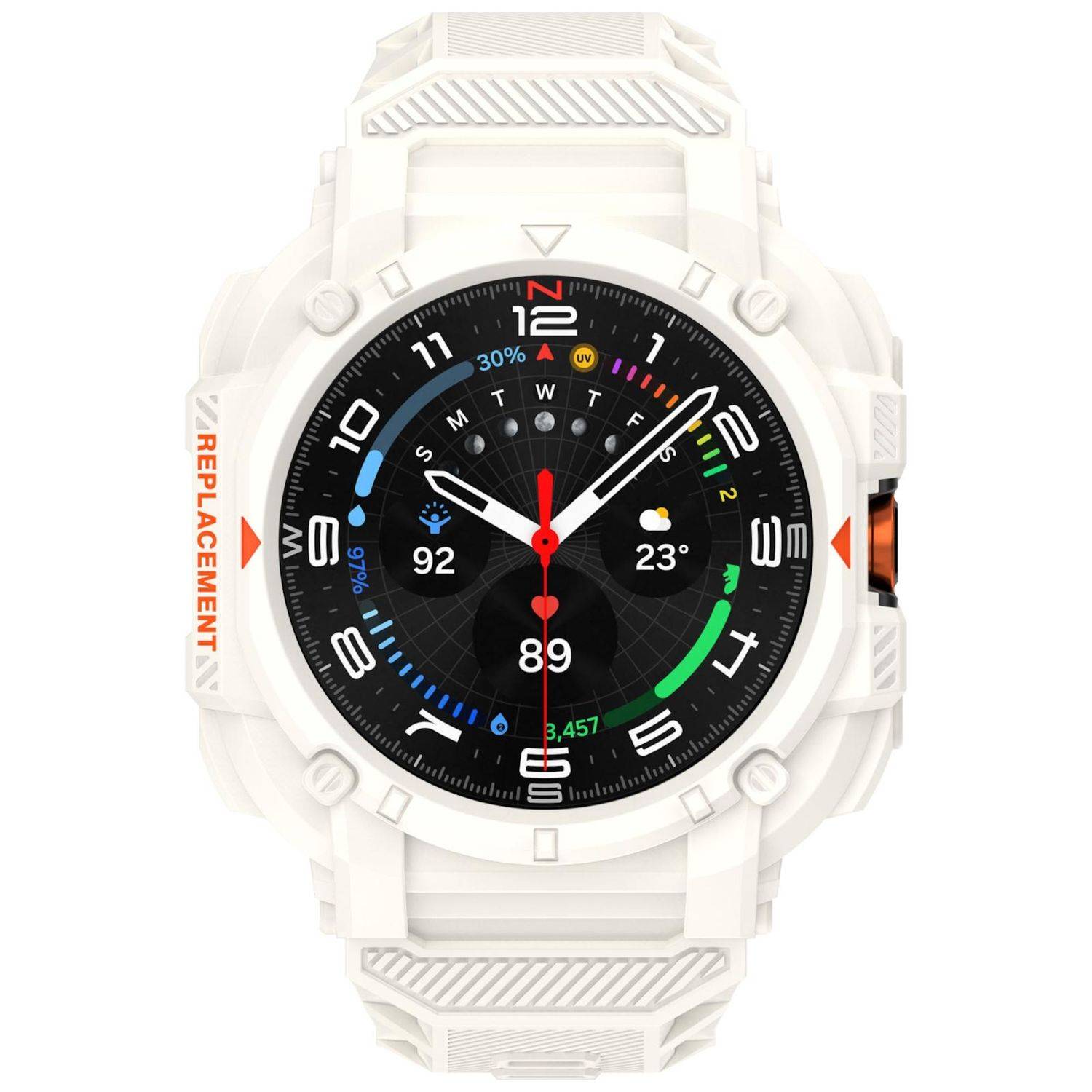 Für Samsung Galaxy Watch Ultra 47mm TPU Schutzhülle integriertem Armband Beige