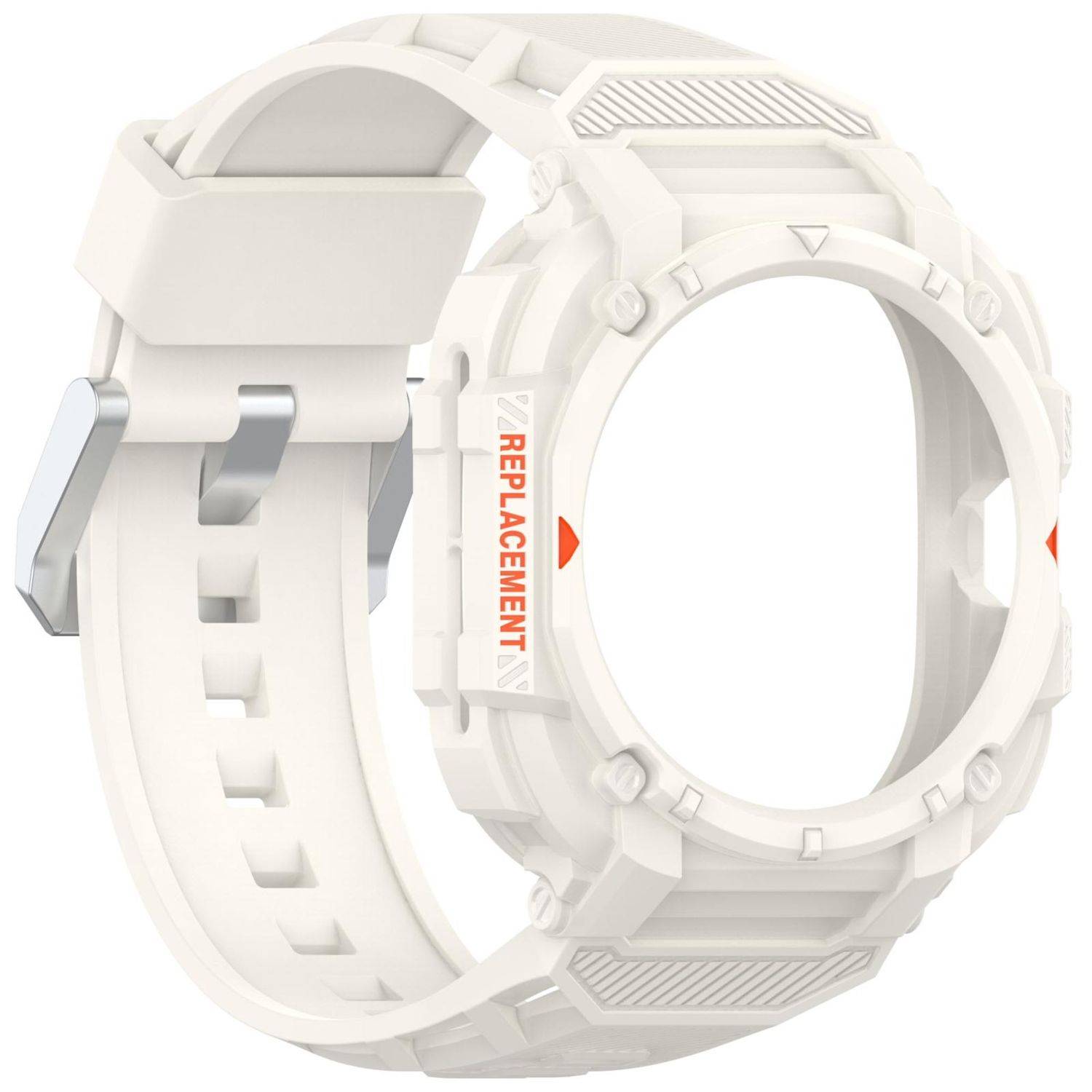 Für Samsung Galaxy Watch Ultra 47mm TPU Schutzhülle integriertem Armband Beige