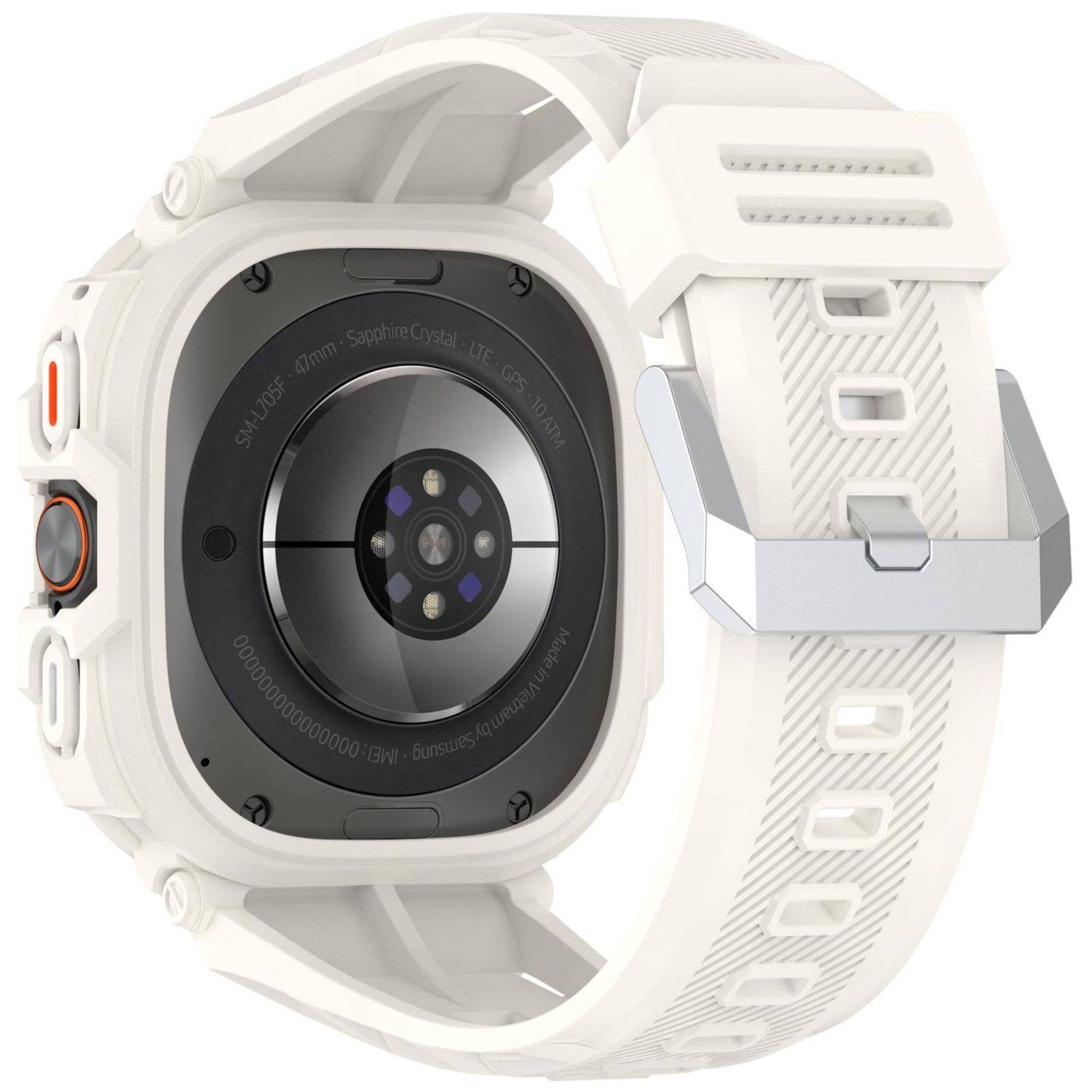 Für Samsung Galaxy Watch Ultra 47mm TPU Schutzhülle integriertem Armband Beige