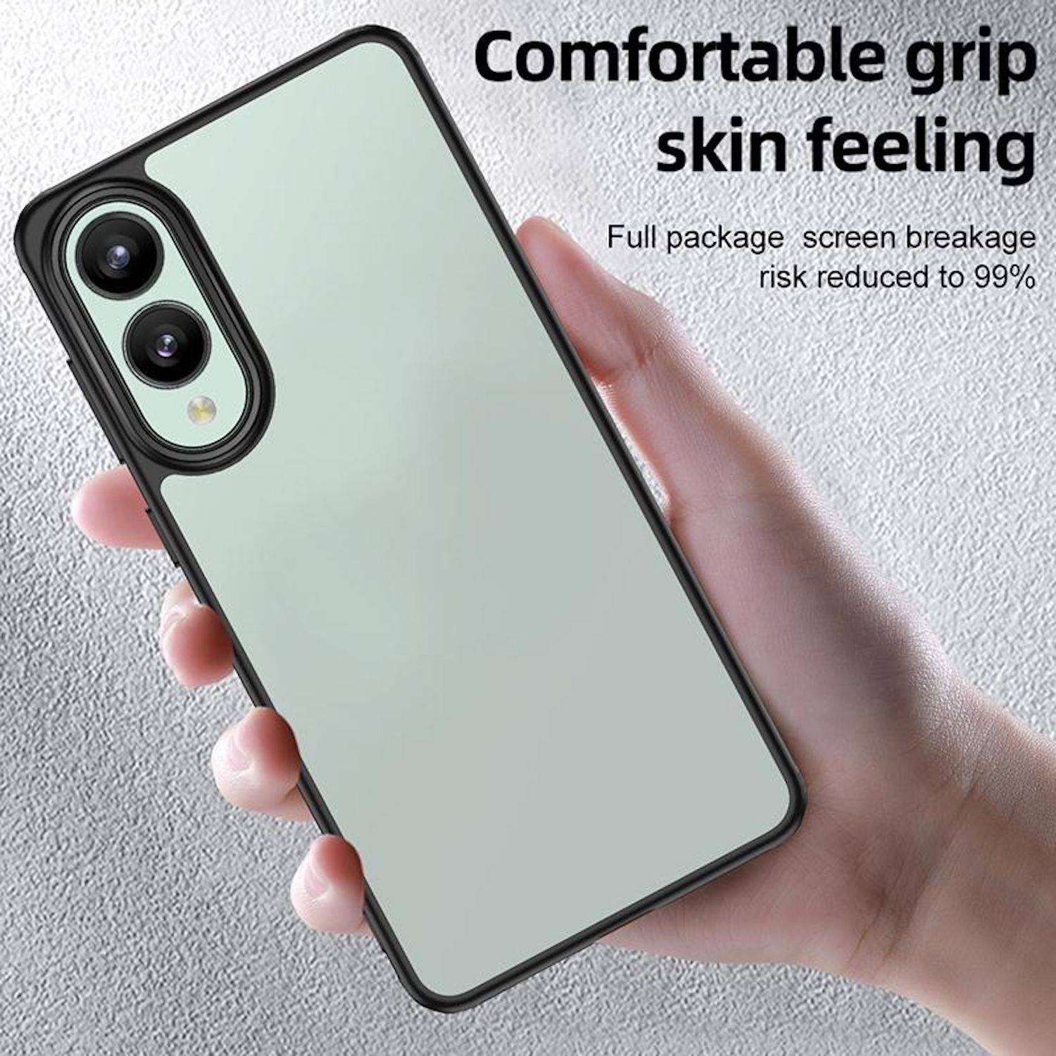 Für Samsung Galaxy S25 Edge 5G Armor Clear TPU PC verstärkte Ecken Hülle Schwarz