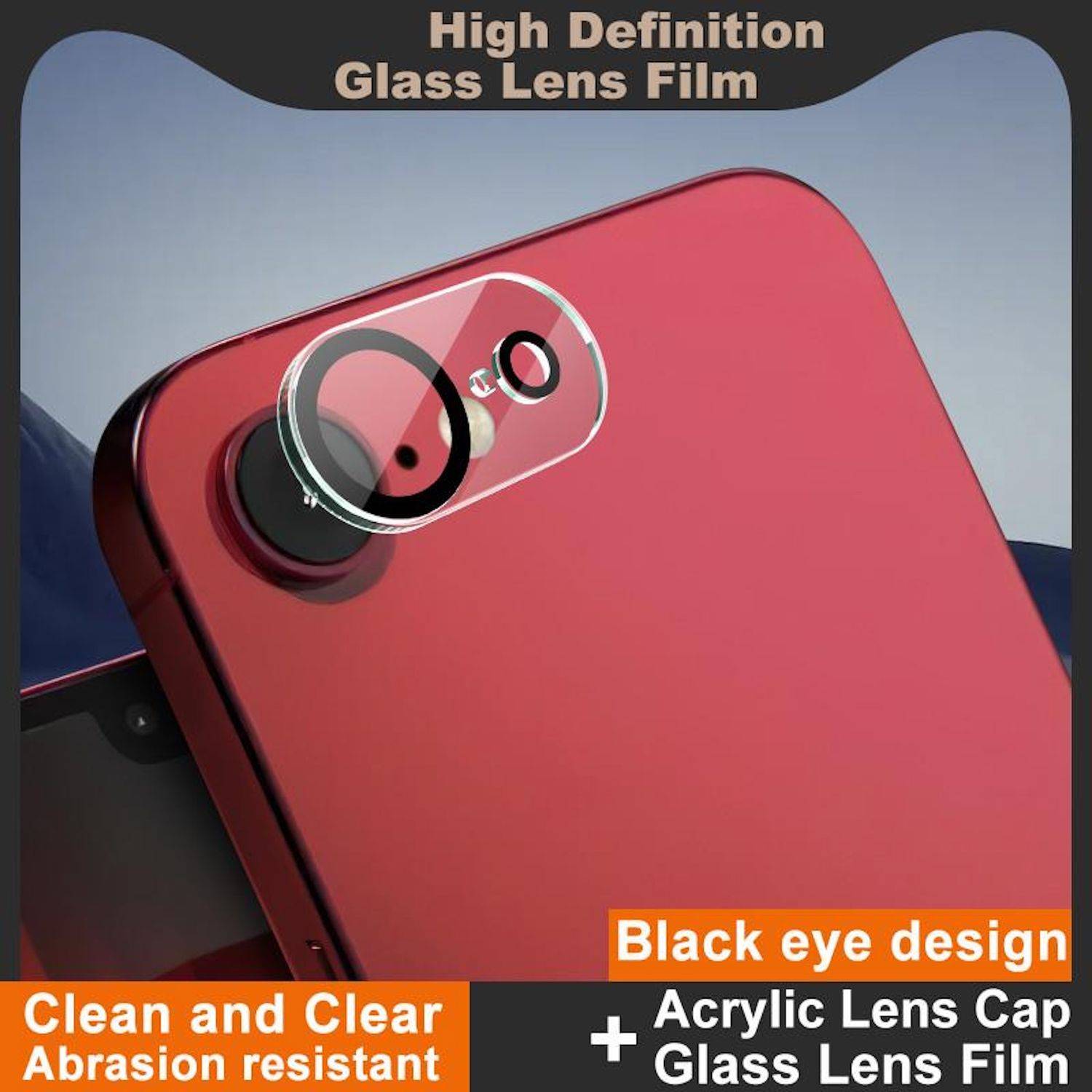 Kamera Schutz Hart Glas Folie Apple iPhone 17e / 16e IMAK HD Komplett Schwarz