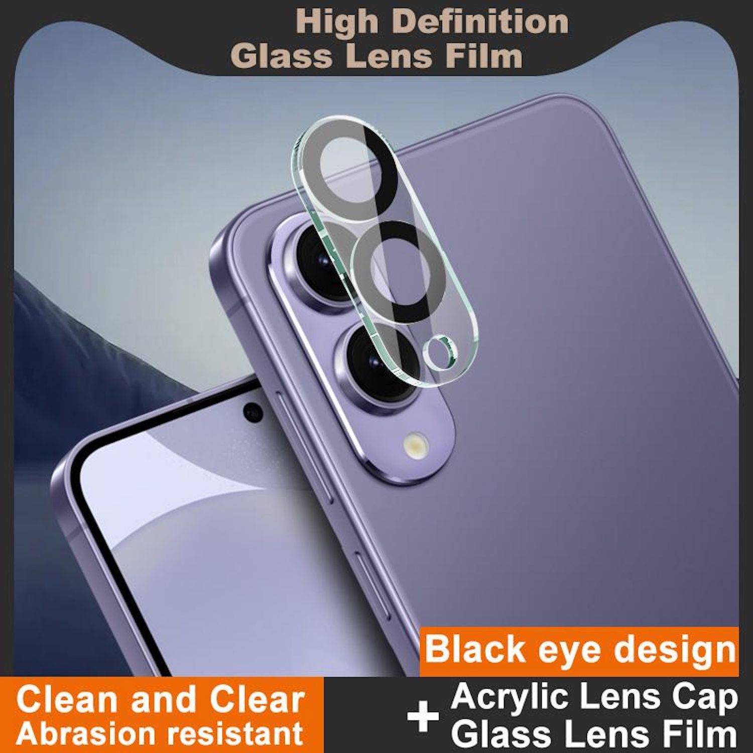 Für Samsung Galaxy S25 Edge 5G IMAK HD Komplett Kamera Schutz Hart Glas Schwarz