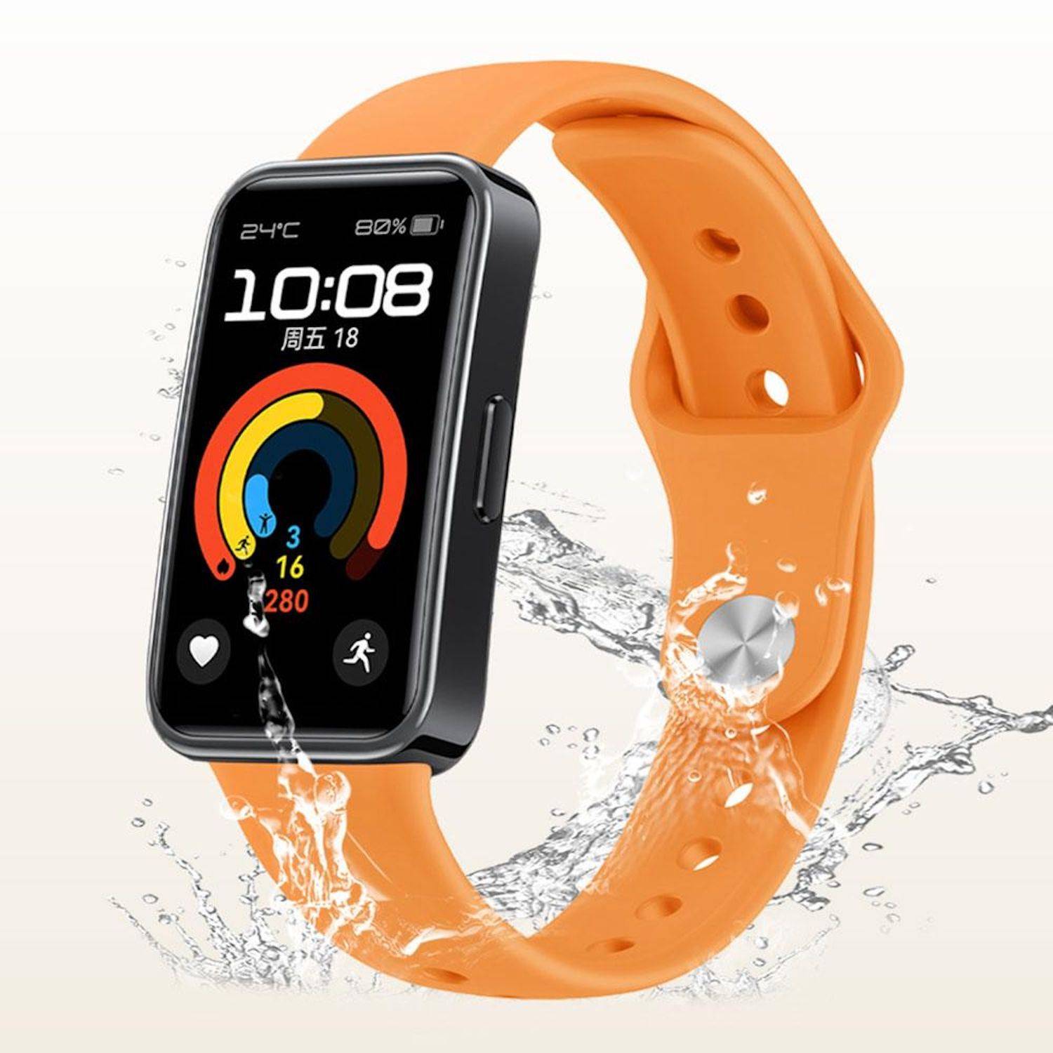 Für Huawei Watch Band 10 / 10 NFC Silikon Armband umgekehrte Schnalle D- Blau