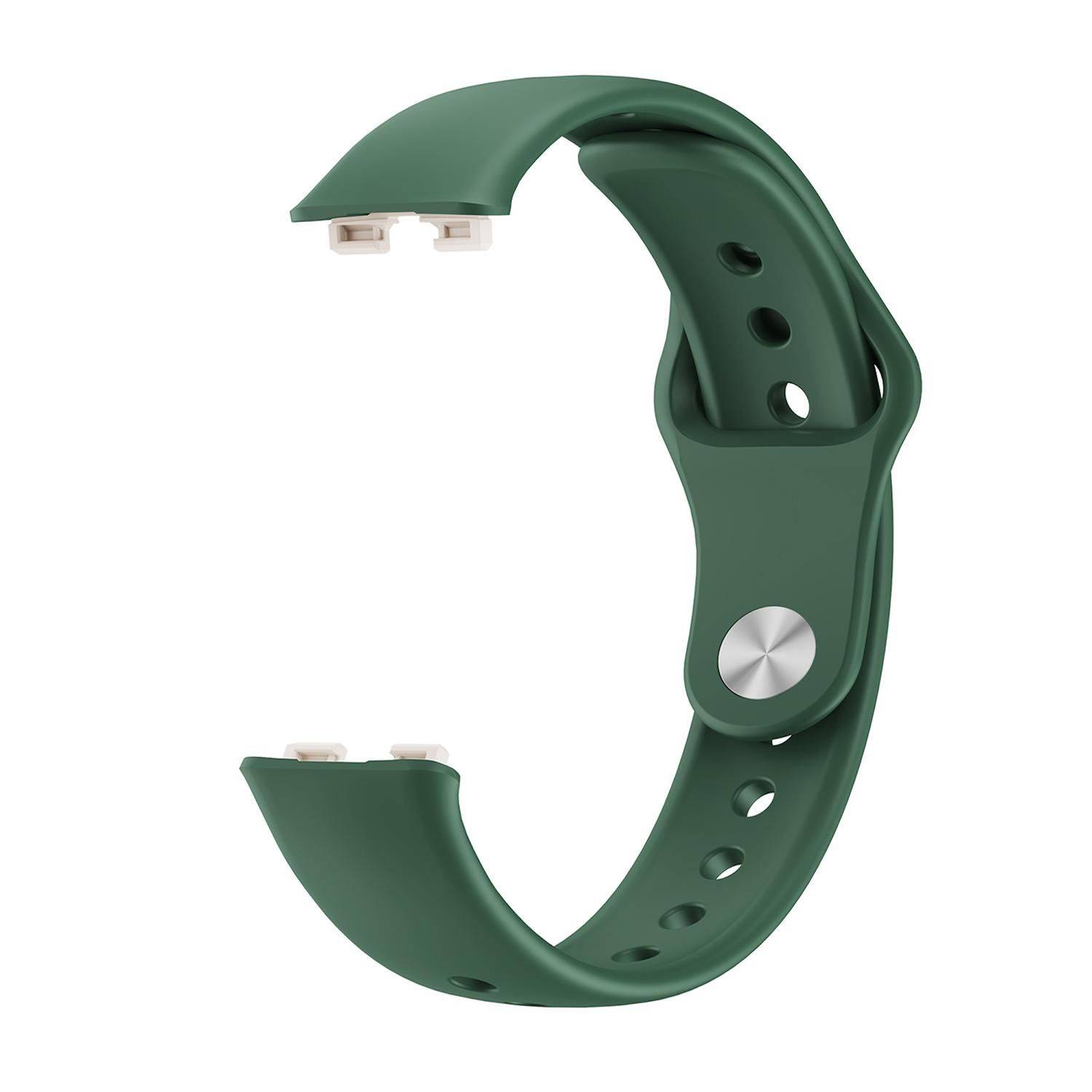 Für Huawei Watch Band 10 / 10 NFC Silikon Armband umgekehrte Schnalle D- Grün