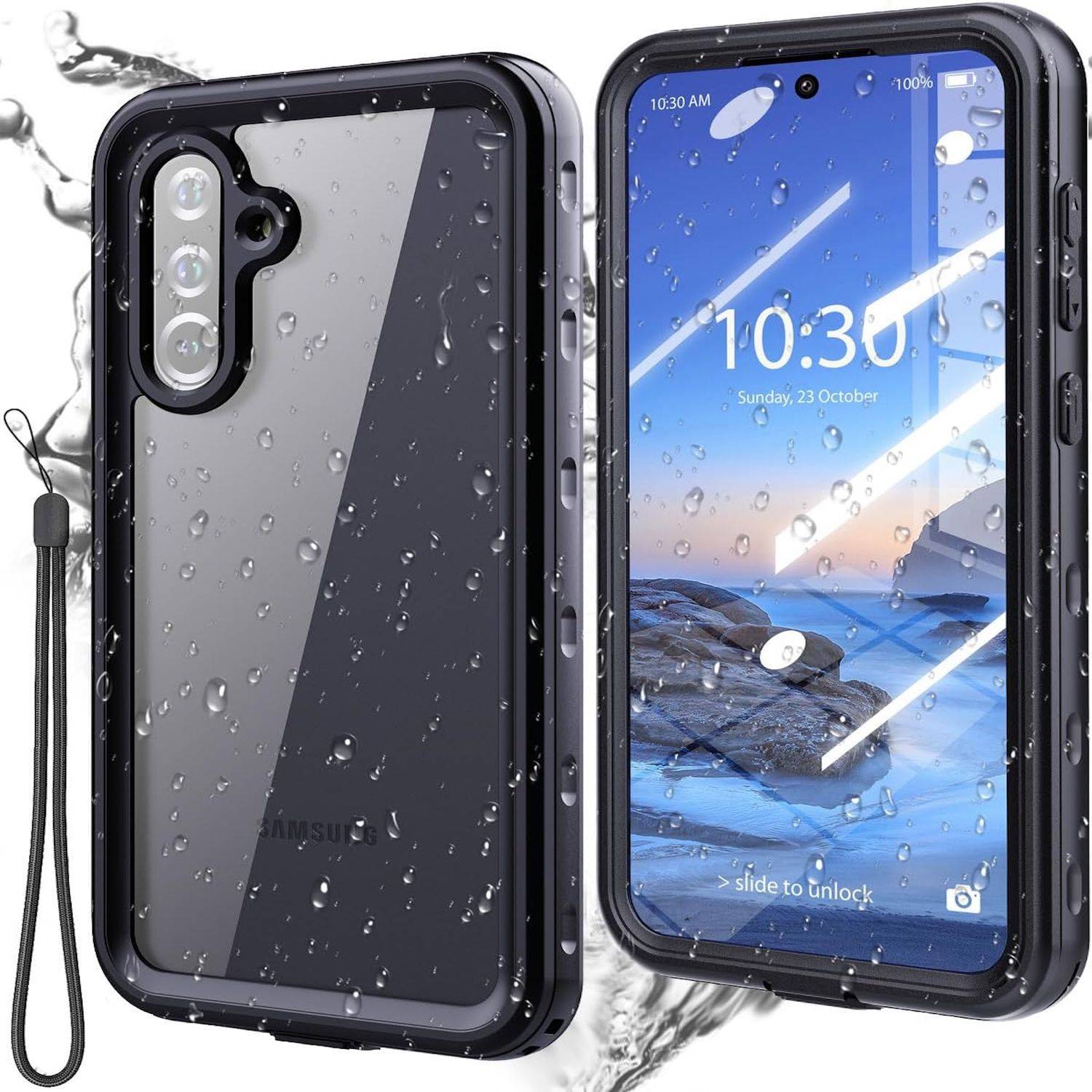 Für Samsung Galaxy A36 5G 360 Grad Full Body Wasserdichte Handy Tasche Schwarz