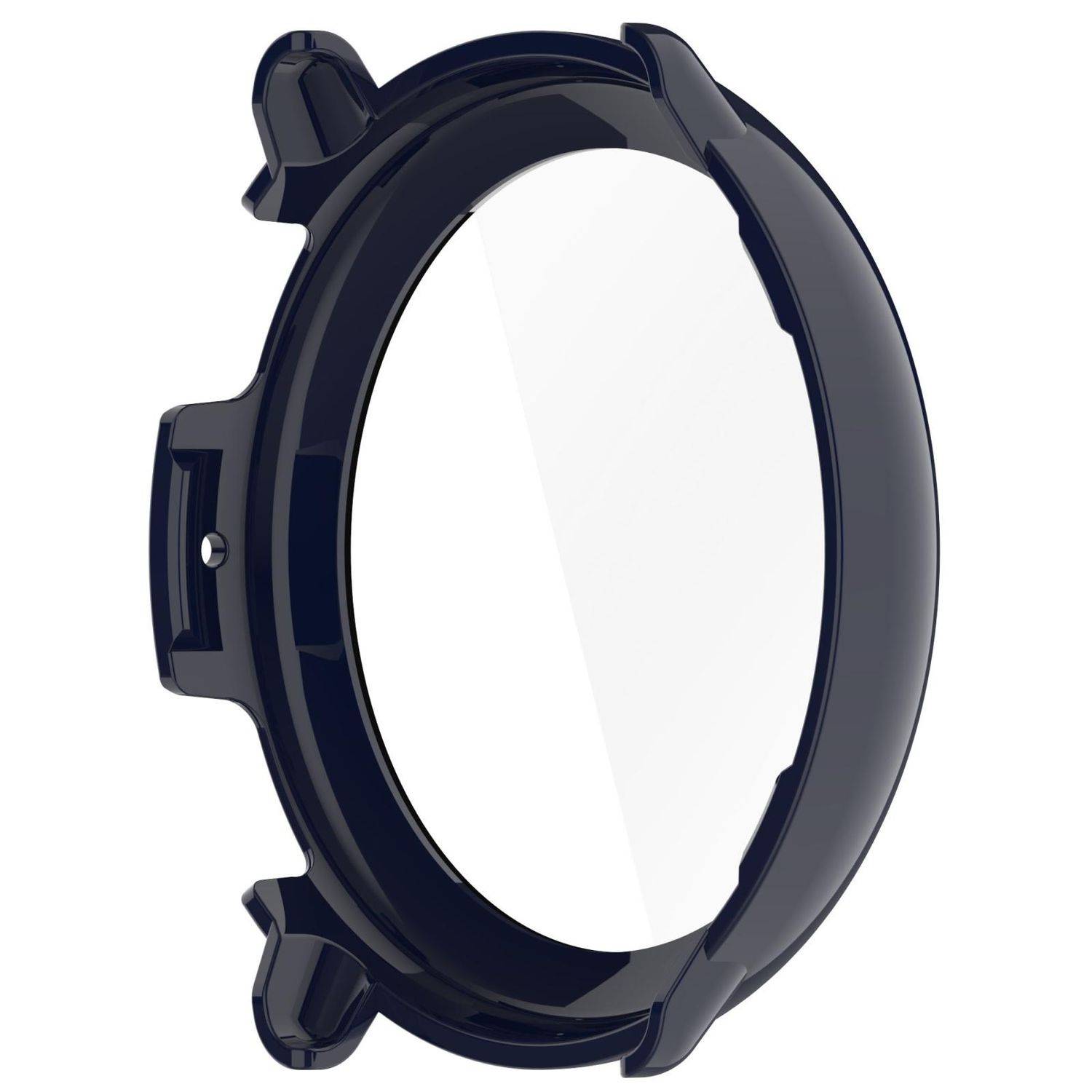 Für Amazfit Active 2 Kunststoff PC Smart Hülle Case + Tempered H9 Hart Glas Dunkelblau