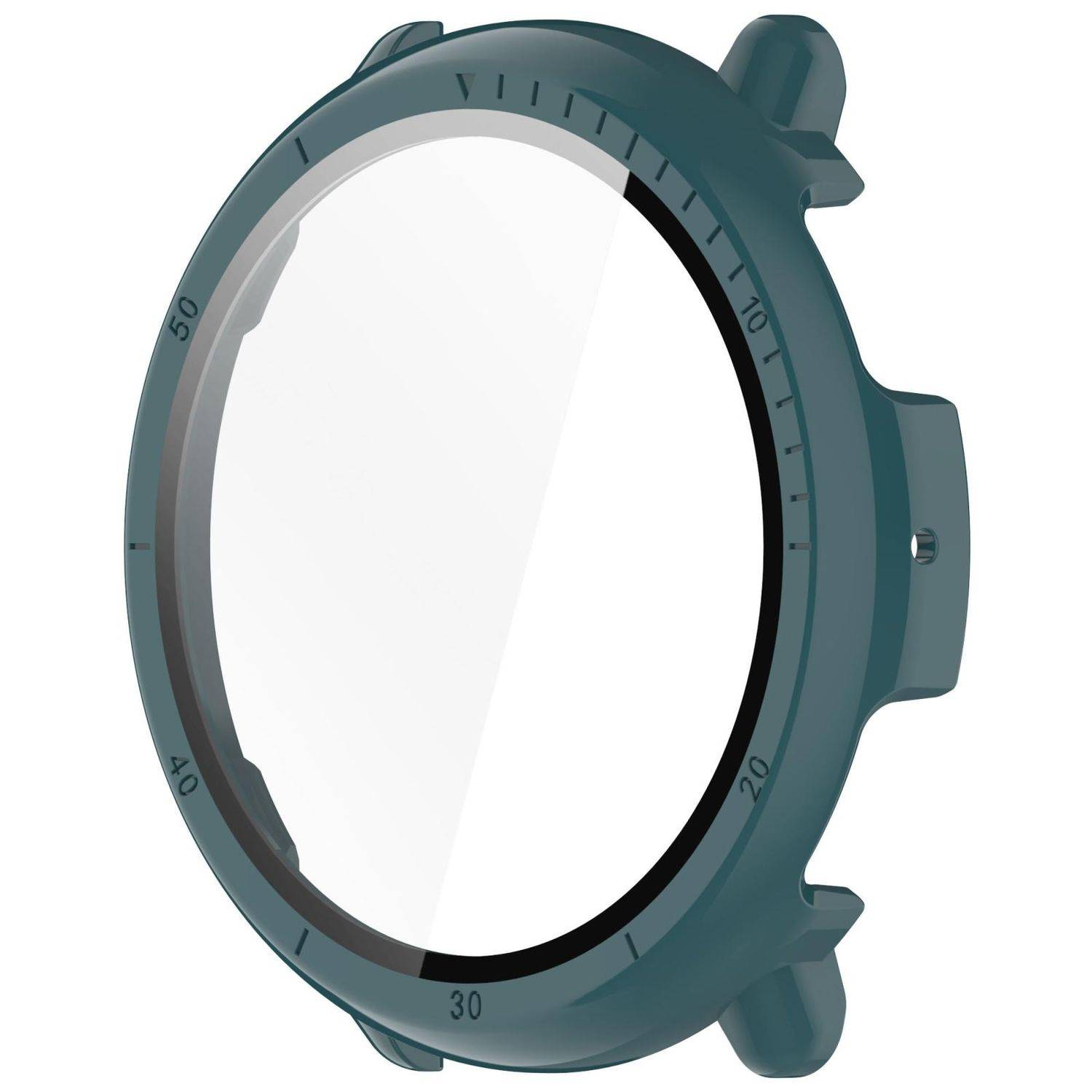 Für Amazfit Active 2 Kunststoff PC Smart Hülle Case + Tempered H9 Hart Glas Grün