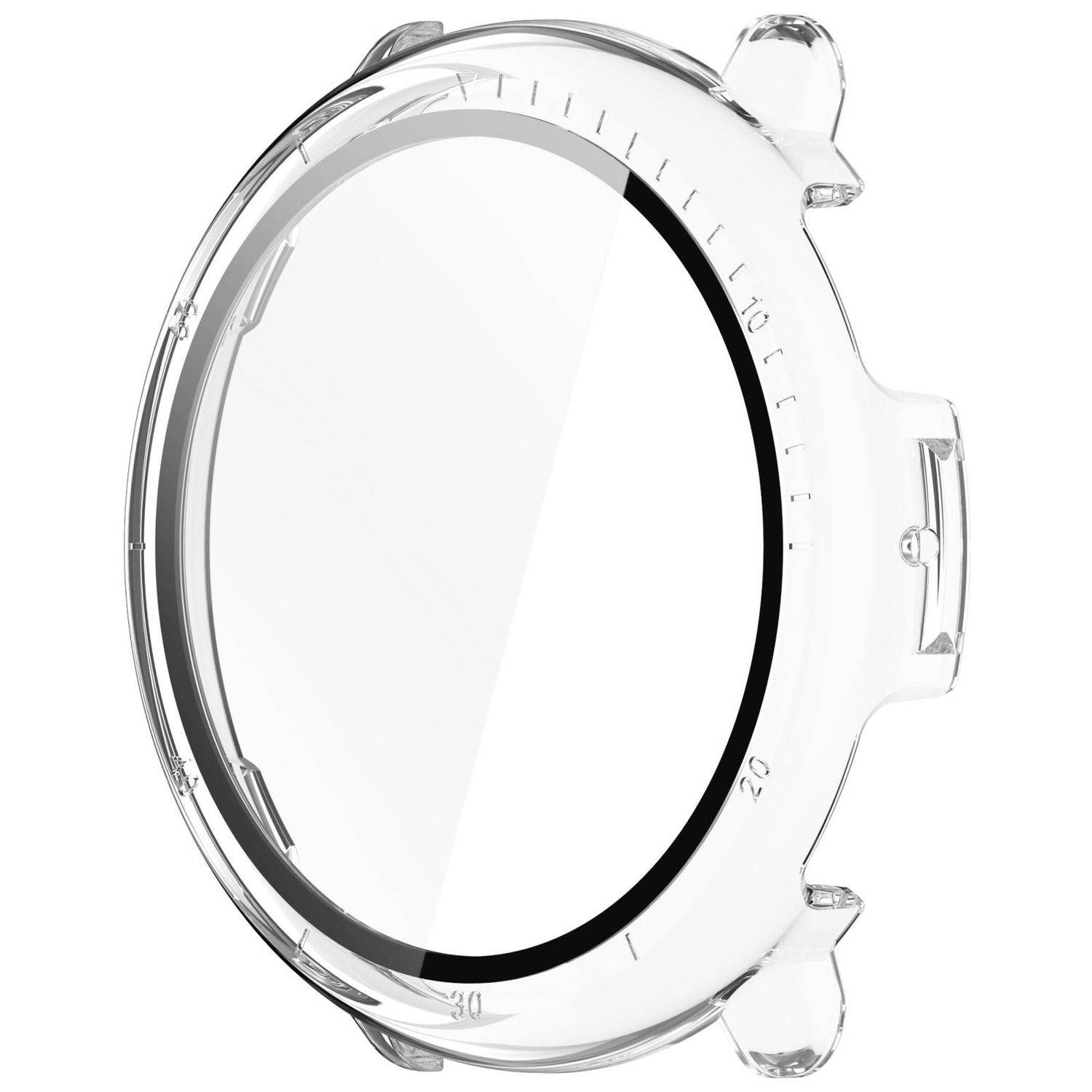 Für Amazfit Active 2 Kunststoff PC Smart Hülle Case + Tempered H9 Hart Glas Transparent