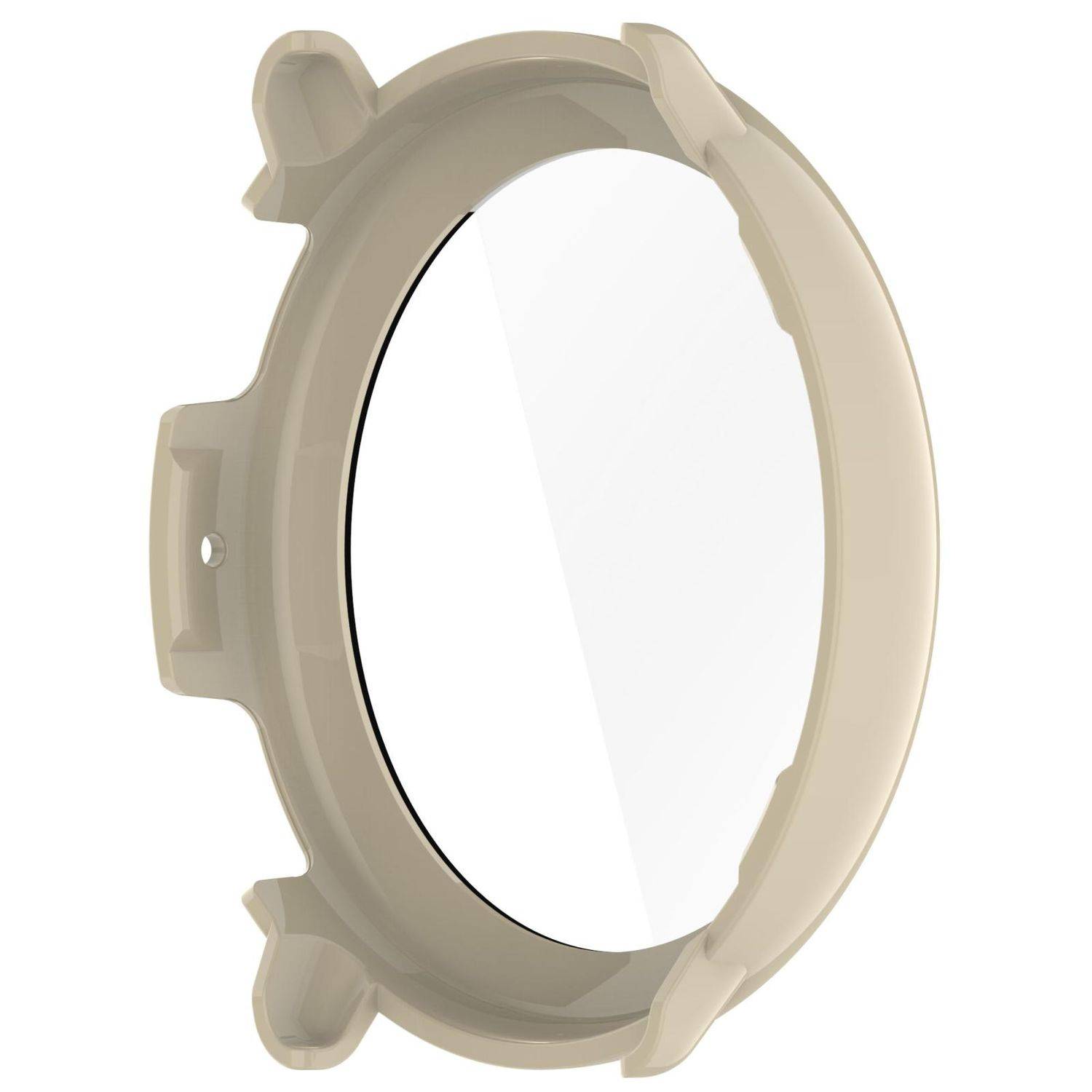 Für Amazfit Active 2 Kunststoff PC Smart Hülle Case + Tempered H9 Hart Glas Beige