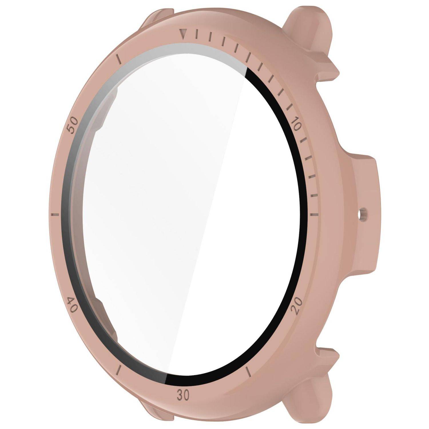 Für Amazfit Active 2 Kunststoff PC Smart Hülle Case + Tempered H9 Hart Glas Rosa