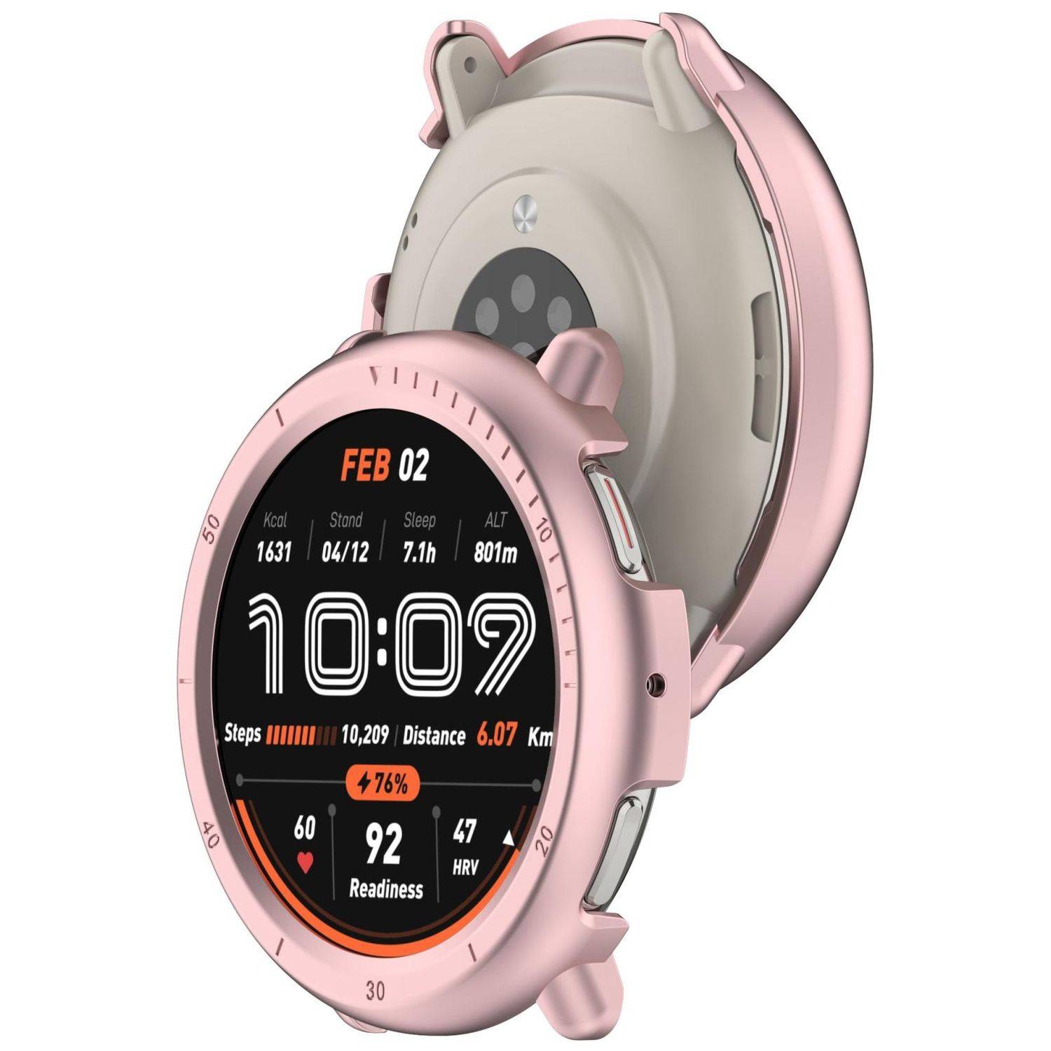 Für Amazfit Active 2 Design Kunststoff PC Watch Schutz Gehäuse Hülle Rosa
