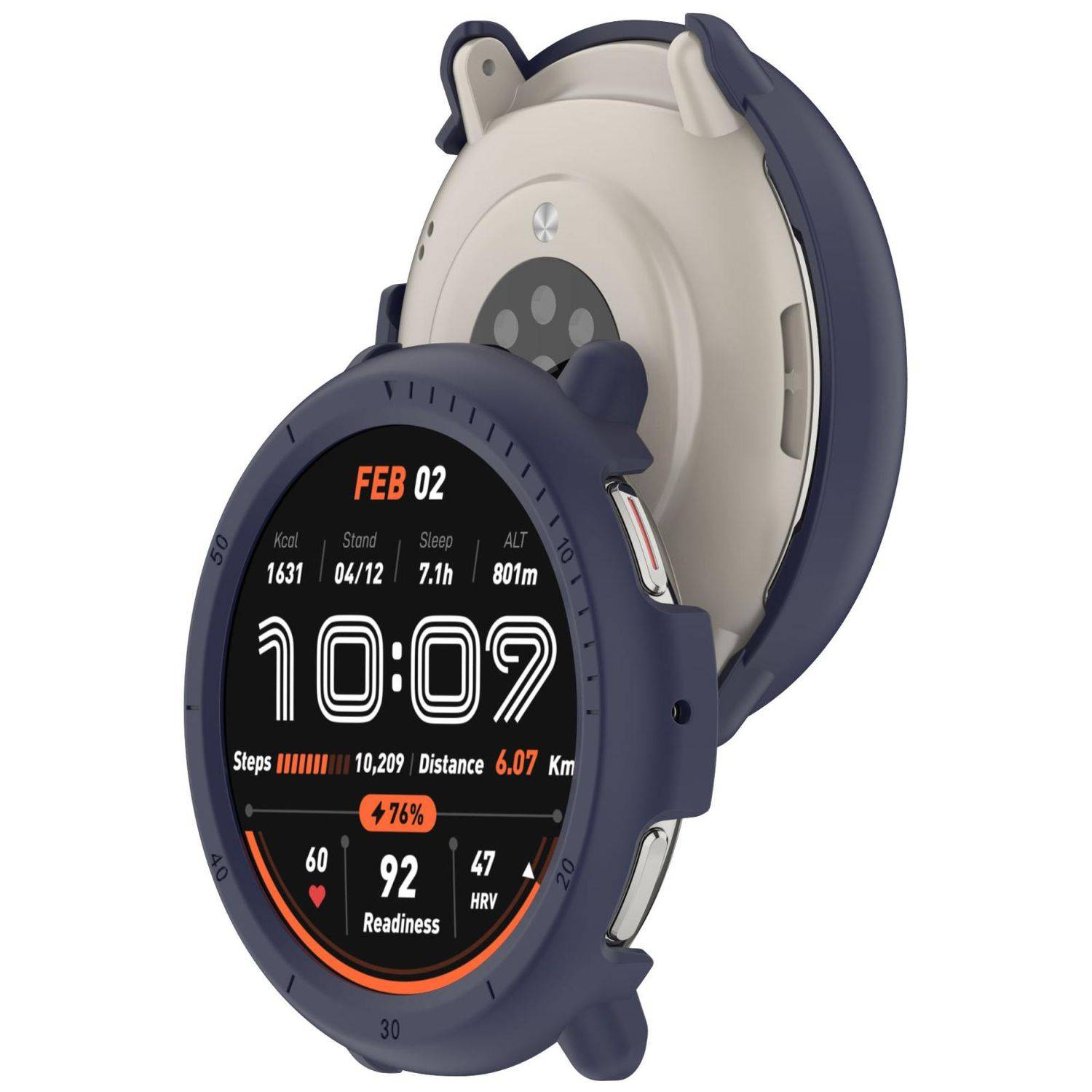 Für Amazfit Active 2 Design Kunststoff PC Watch Schutz Gehäuse Hülle Dunkelblau