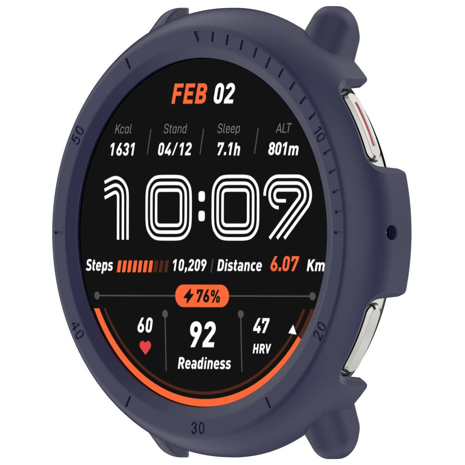 Für Amazfit Active 2 Design Kunststoff PC Watch Schutz Gehäuse Hülle Dunkelblau