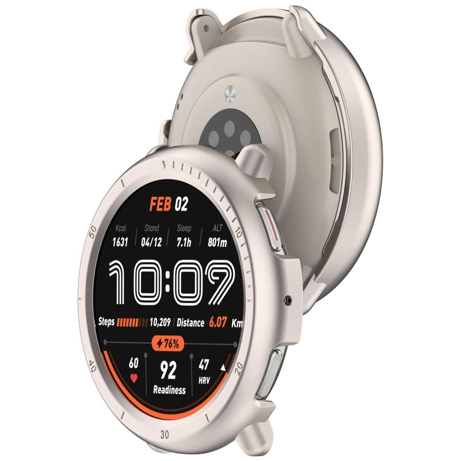 Für Amazfit Active 2 Design Kunststoff PC Watch Schutz Gehäuse Hülle Beige