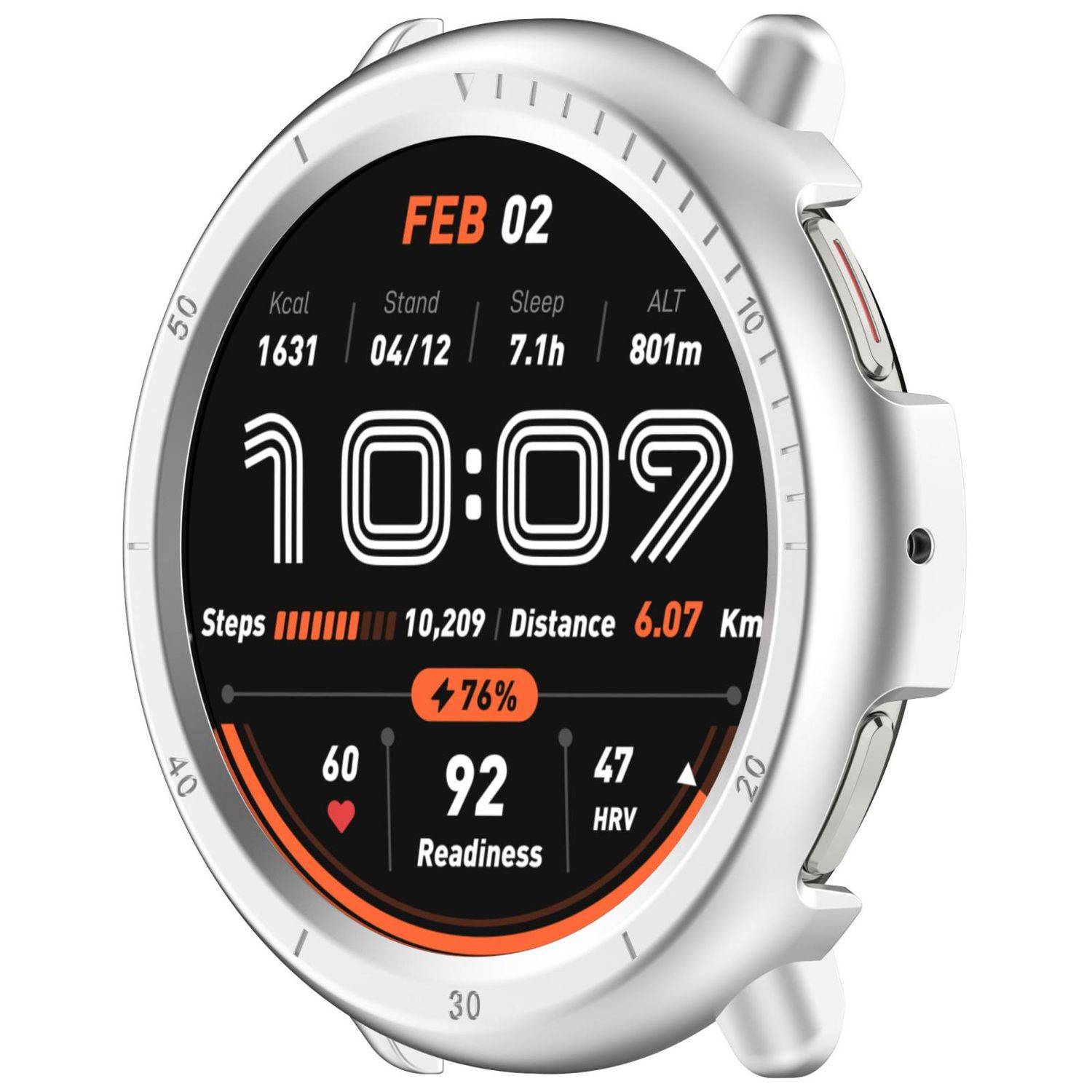 Für Amazfit Active 2 Design Kunststoff PC Watch Schutz Gehäuse Hülle Silber