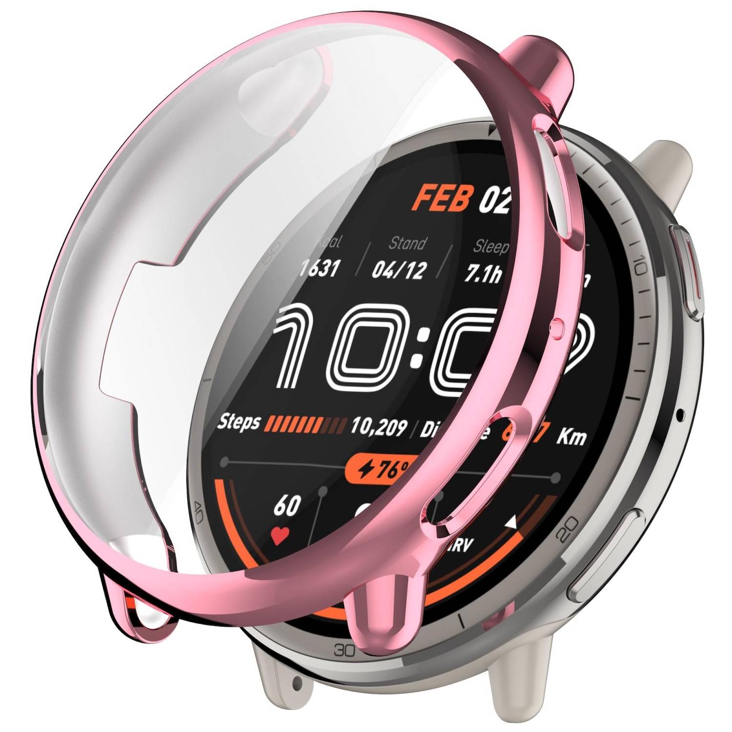 Für Amazfit Active 2 Electroplated Full Cover TPU Watch Schutz Hülle Pink