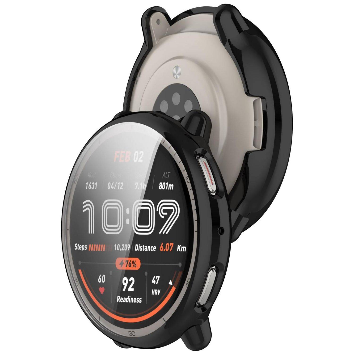 Für Amazfit Active 2 Electroplated Full Cover TPU Watch Schutz Hülle Schwarz