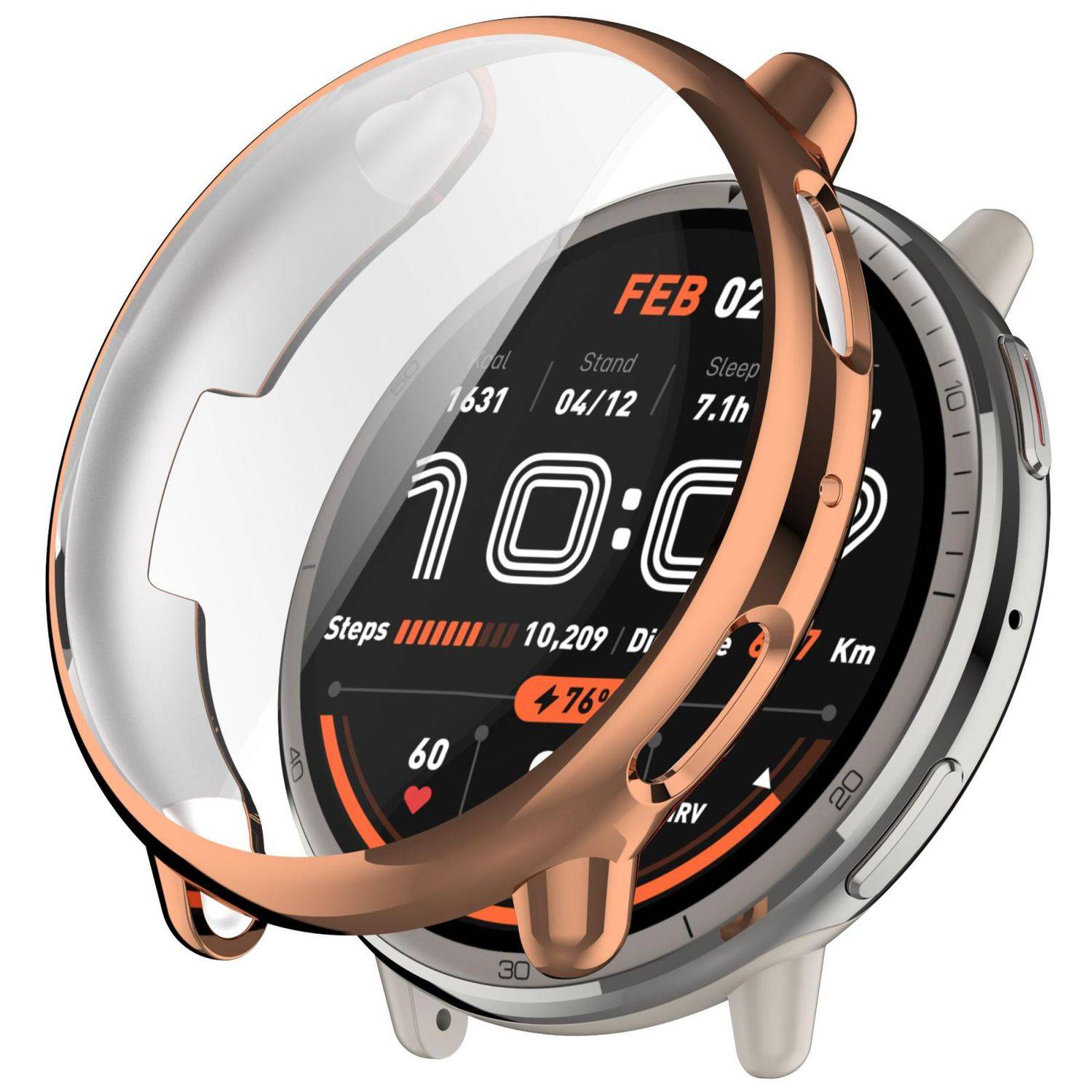 Für Amazfit Active 2 Electroplated Full Cover TPU Watch Schutz Hülle Rose Gold