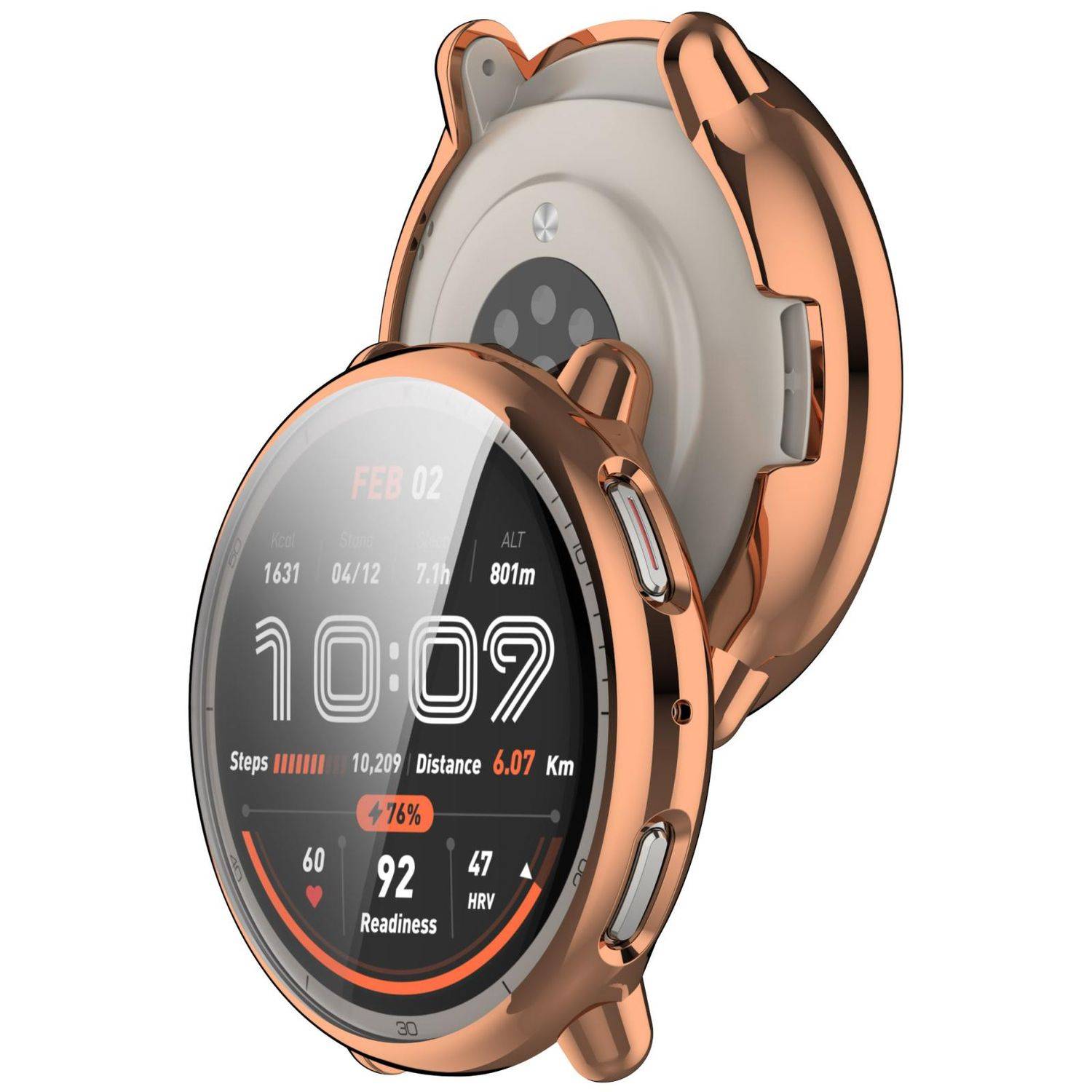 Für Amazfit Active 2 Electroplated Full Cover TPU Watch Schutz Hülle Rose Gold