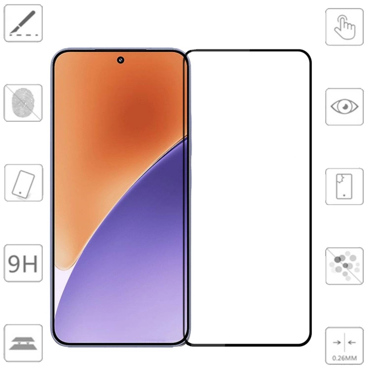 Für Xiaomi 15 1x 3D Premium Display Full LCD H9 0,3mm Hart Glas Folie Schutz