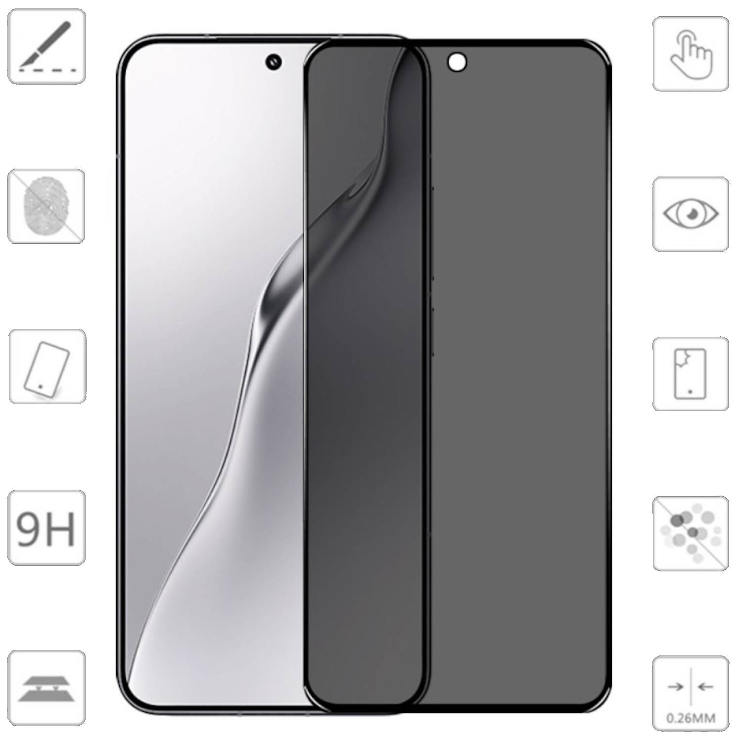 Für Xiaomi 15 1x 2.5D 0,26mm Privacy Blickschutz Display Hart Glas Schutz Folie