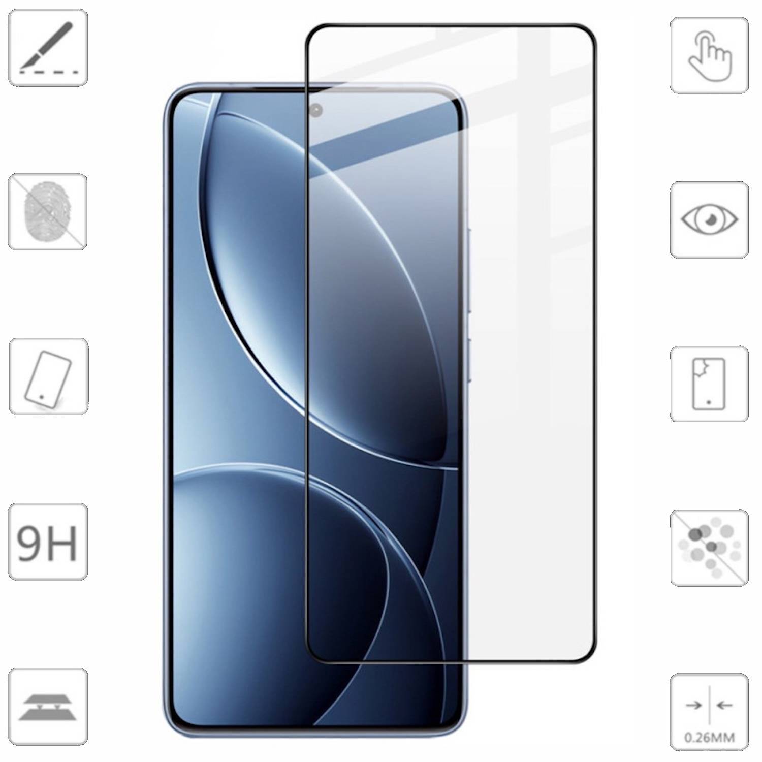 Für Xiaomi Poco F7 Pro / F7 Ultra 1x 3D Premium Display Full LCD H9 0,3mm Hart Glas Folie Schutz