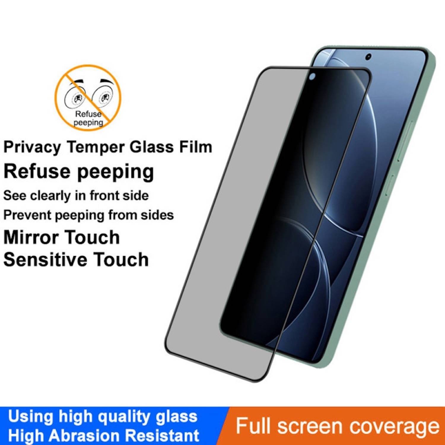 Für Xiaomi Poco F7 Pro / F7 Ultra 2x 2.5D 0,26mm Privacy Blickschutz Display Hart Glas Schutz Folie