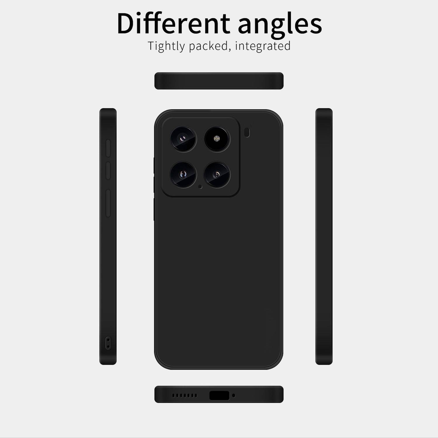 Für Xiaomi 15 Silikon TPU Schutz Handy Hülle Cover Schwarz + H9 Hart Glas Folie