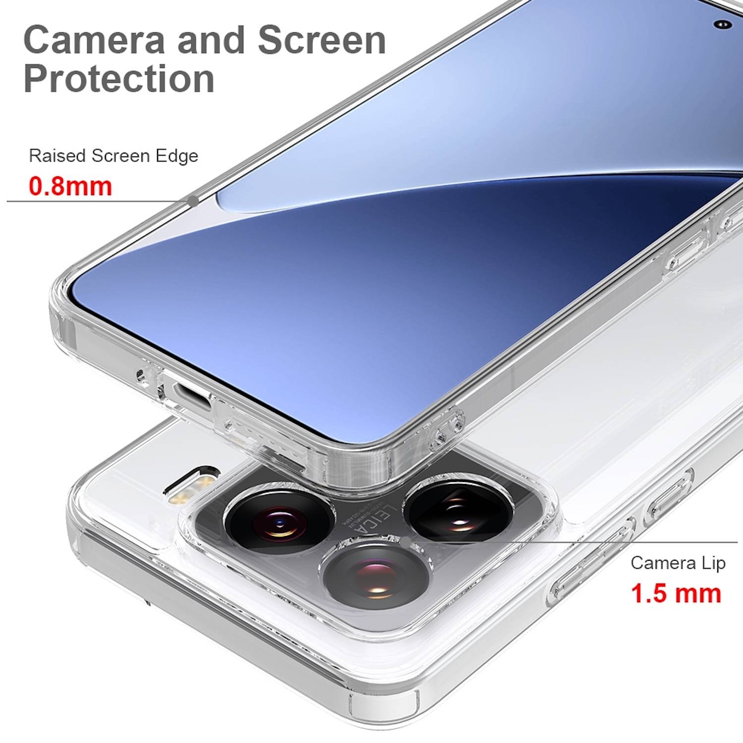 Für Xiaomi 15 Pro Silikon TPU Case Transparent + Curved H9 Glas Folie Handy Hülle Schutz