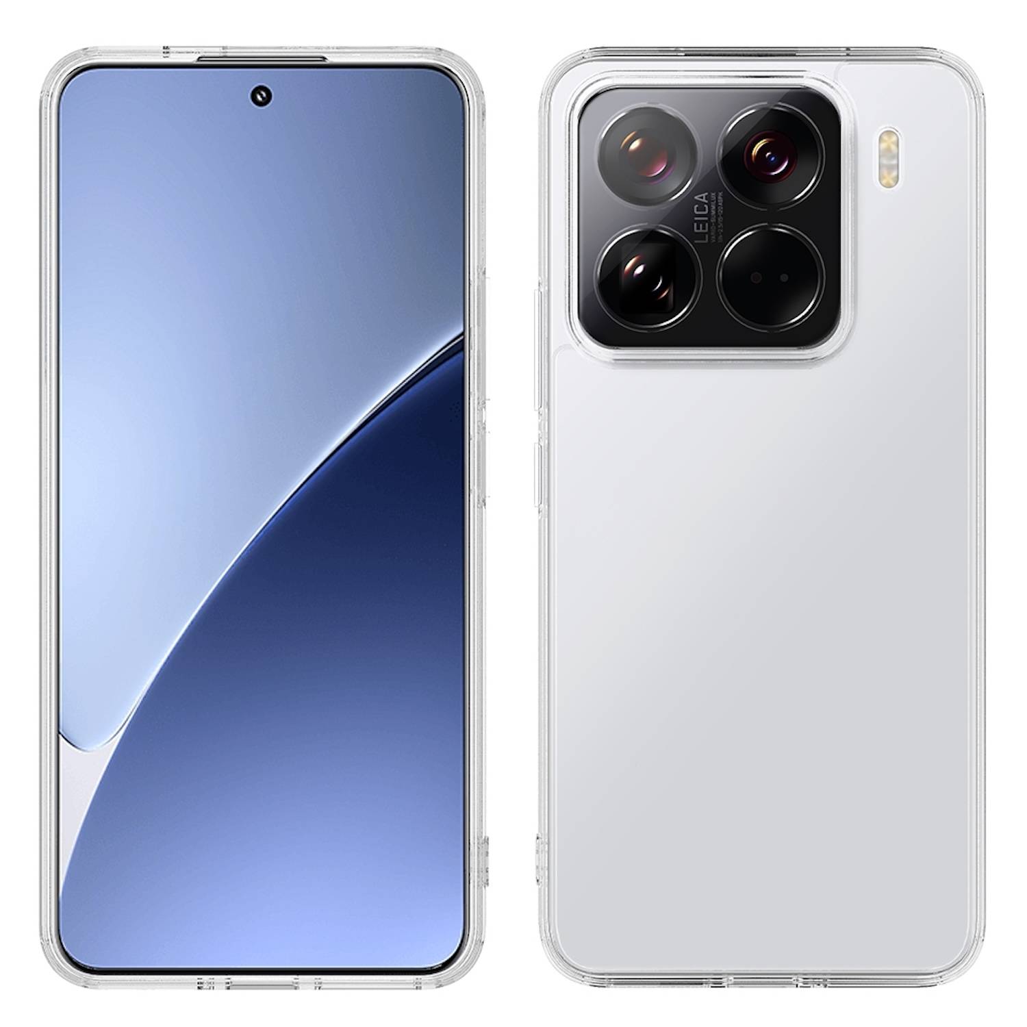 Für Xiaomi 15 Pro Silikon TPU Case Transparent + Curved H9 Glas Folie Handy Hülle Schutz