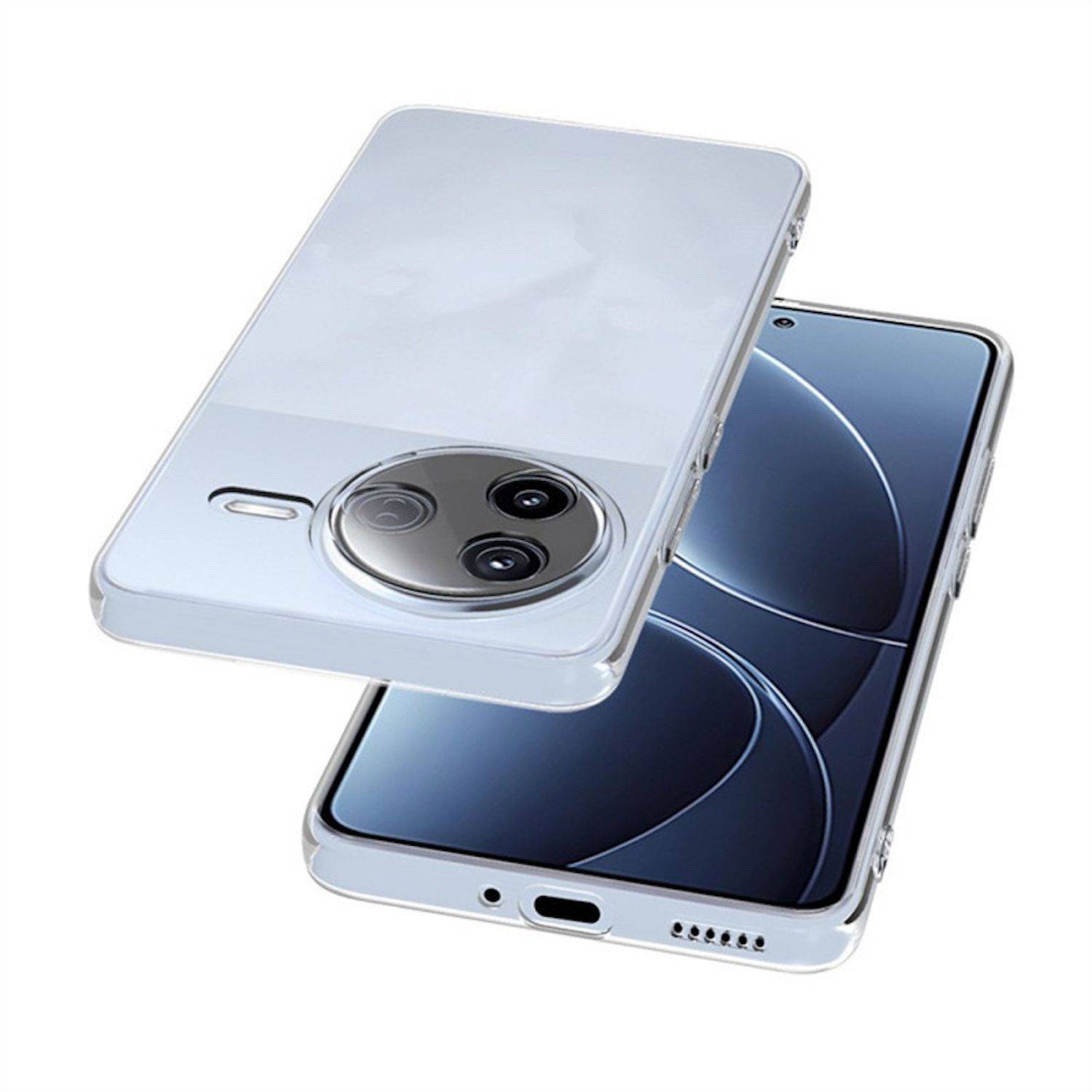 Für Xiaomi Poco F7 Pro Silikon TPU Schutz Hülle Cover Transparent + H9 Hart Glas Folie