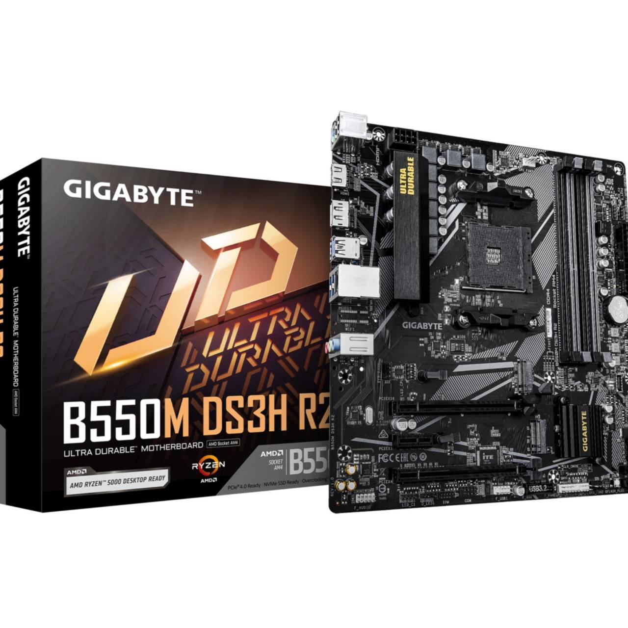 Gigabyte B550M DS3H R2 - Motherboard - micro ATX - Socket AM4 - AMD B550 Chipsatz - USB 3.2 Gen 1 - Gigabit LAN - Onboard-Grafik (CPU erforderlich)