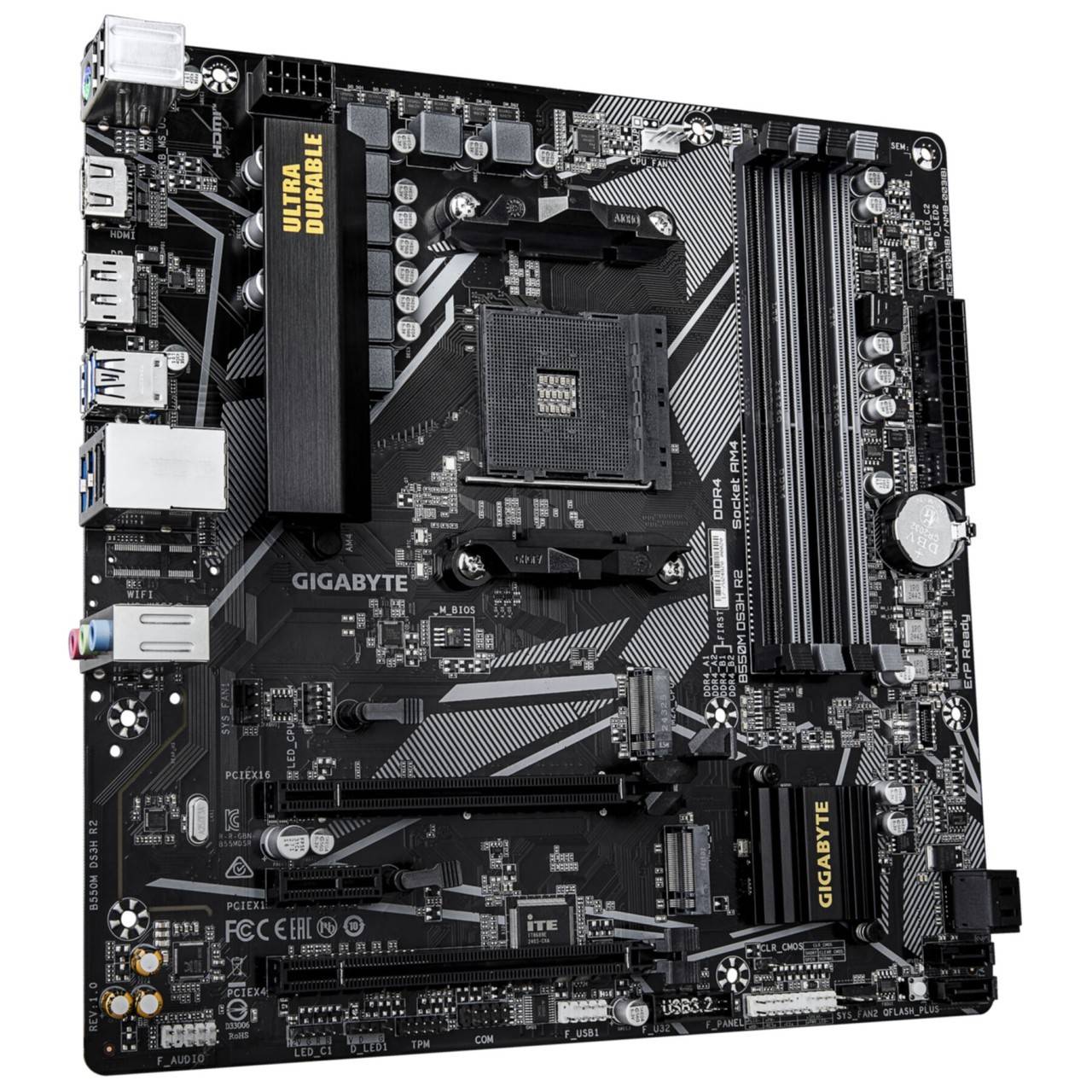 Gigabyte B550M DS3H R2 - Motherboard - micro ATX - Socket AM4 - AMD B550 Chipsatz - USB 3.2 Gen 1 - Gigabit LAN - Onboard-Grafik (CPU erforderlich)